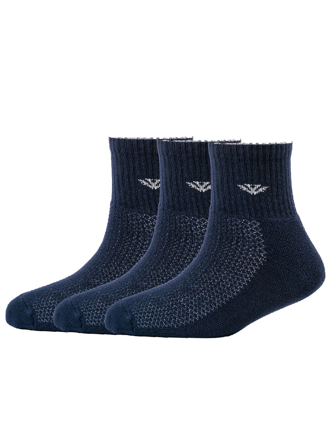 

Cotstyle Men Pack Of 3 Patterned Pure Cotton Above Ankle-Length Socks, Navy blue