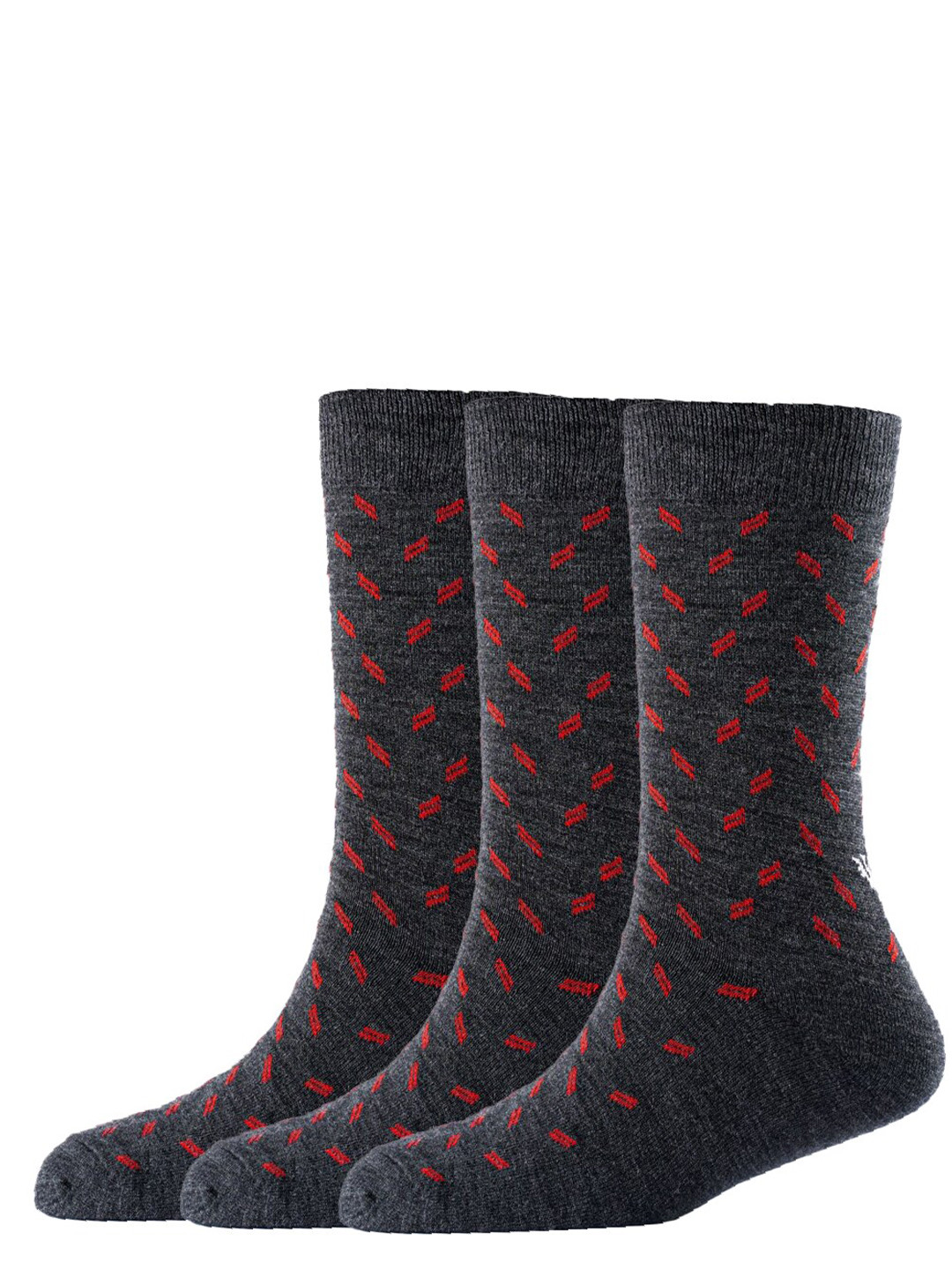 

Cotstyle Men Pack Of 3 Pure Wool Above Ankle-Length Socks, Grey
