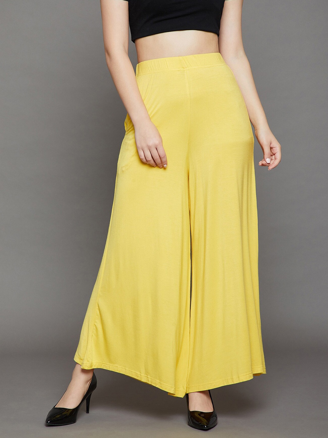 

THE PAJAMA FACTORY Mid Rise Wide Leg Palazzo, Yellow
