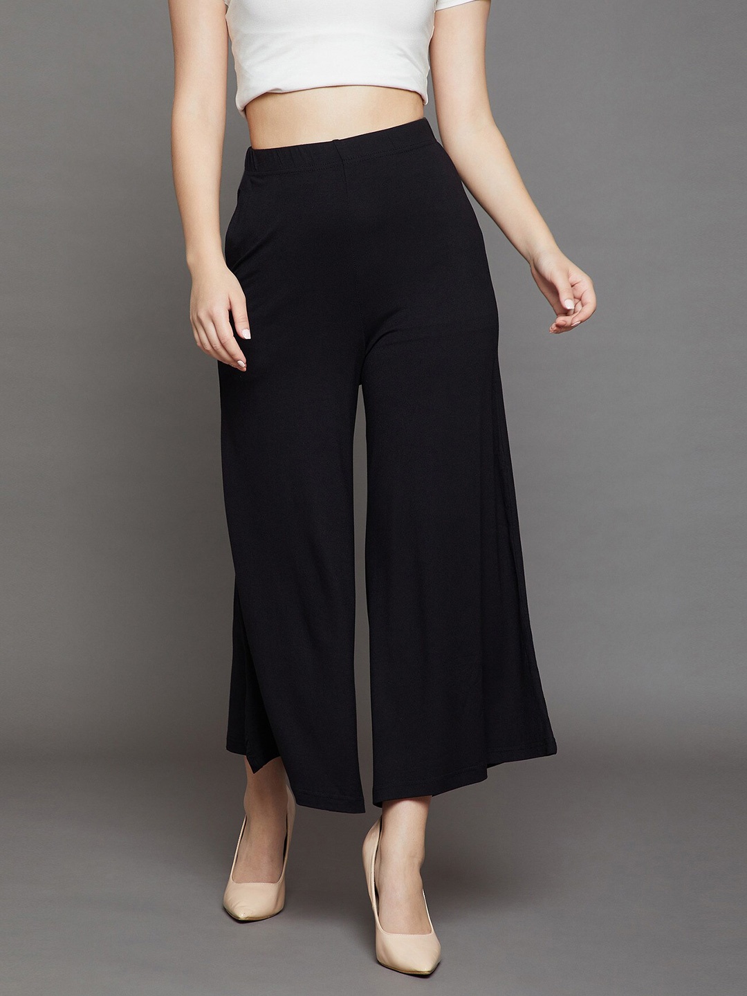 

THE PAJAMA FACTORY Mid Rise Wide Leg Palazzo, Black