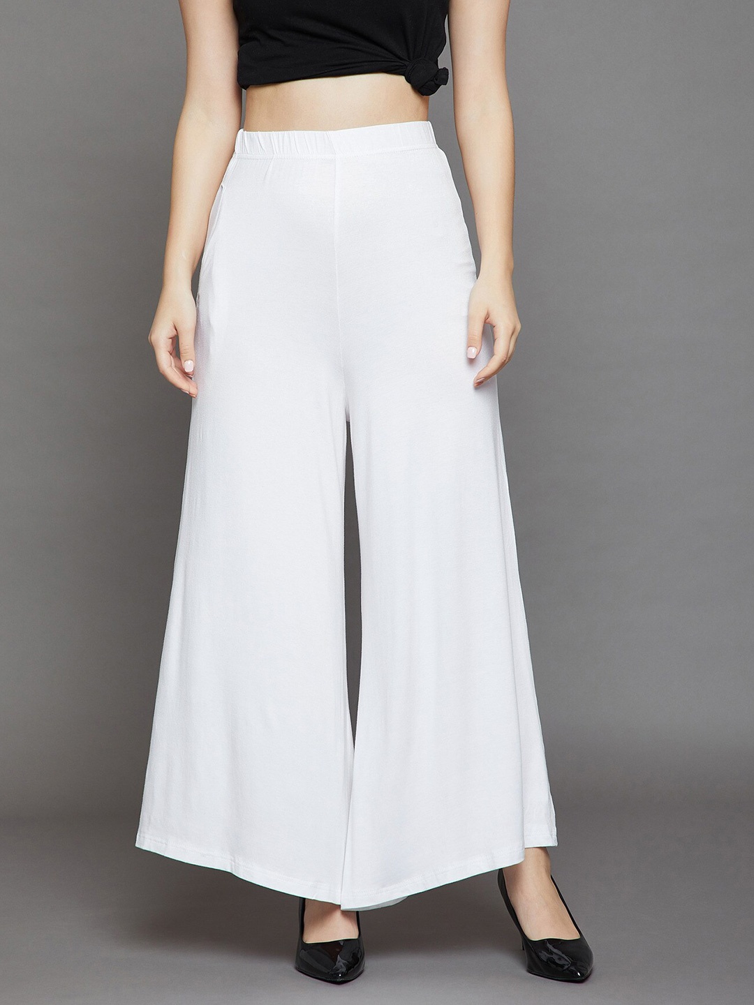 

THE PAJAMA FACTORY Mid Rise Wide Leg Palazzo, White