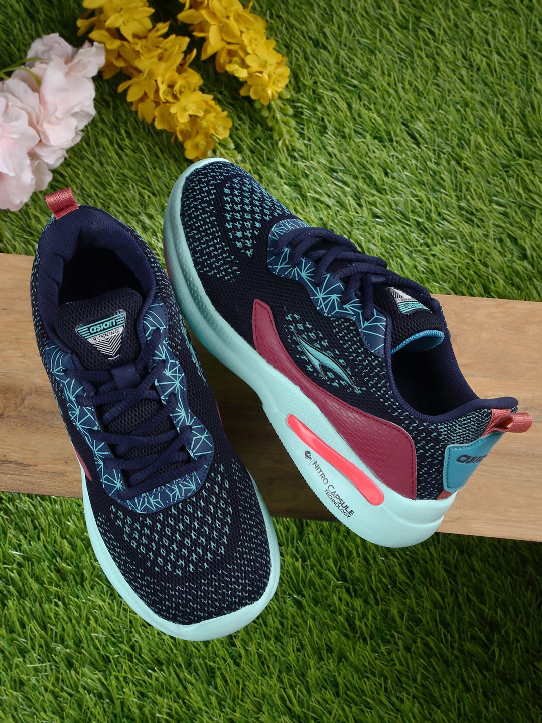

ASIAN Women Blossom-04 N Running Shoes, Navy blue