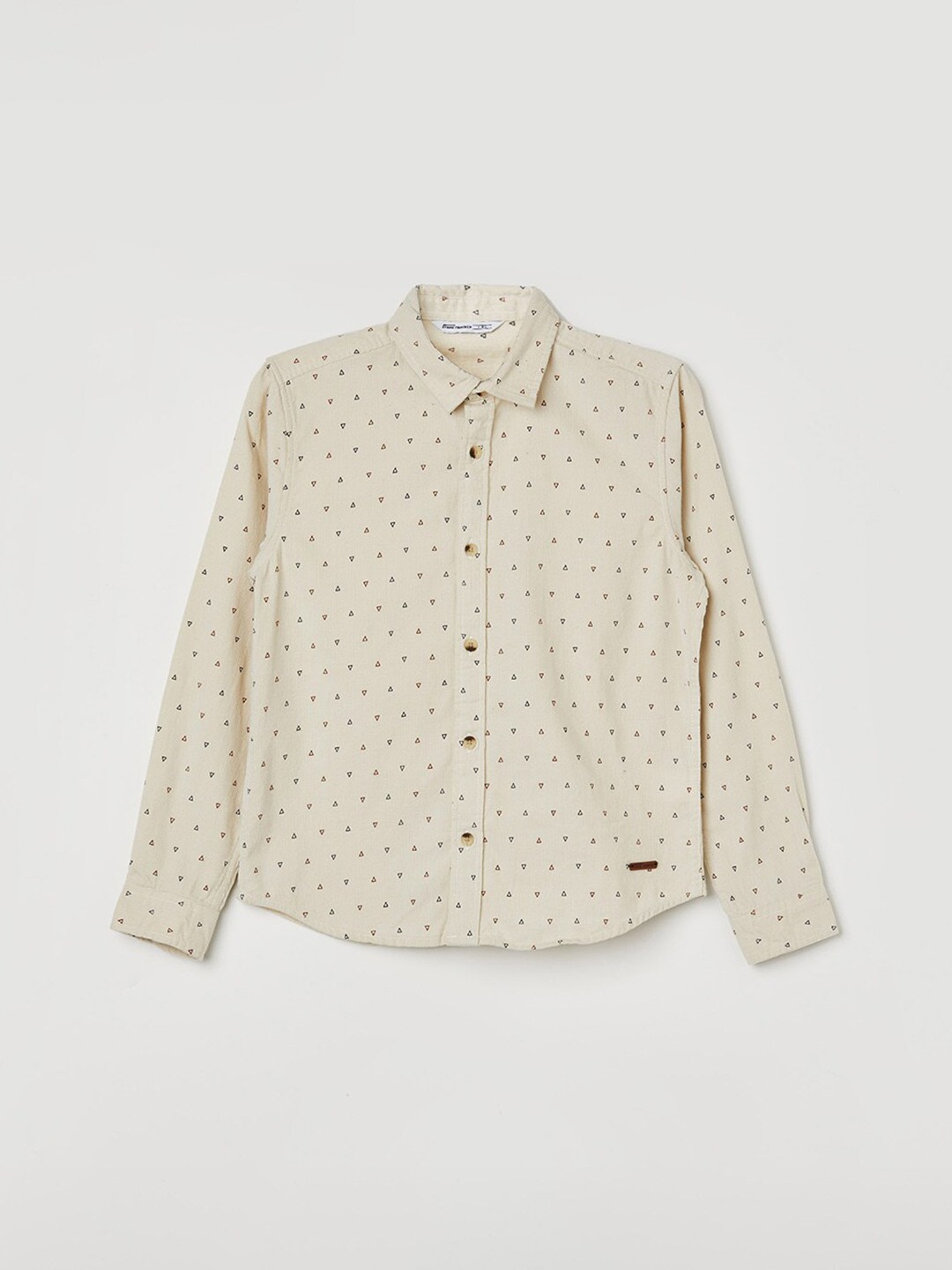 

Fame Forever by Lifestyle Boys Geometric Printed Pure Cotton Casual Shirt, Beige