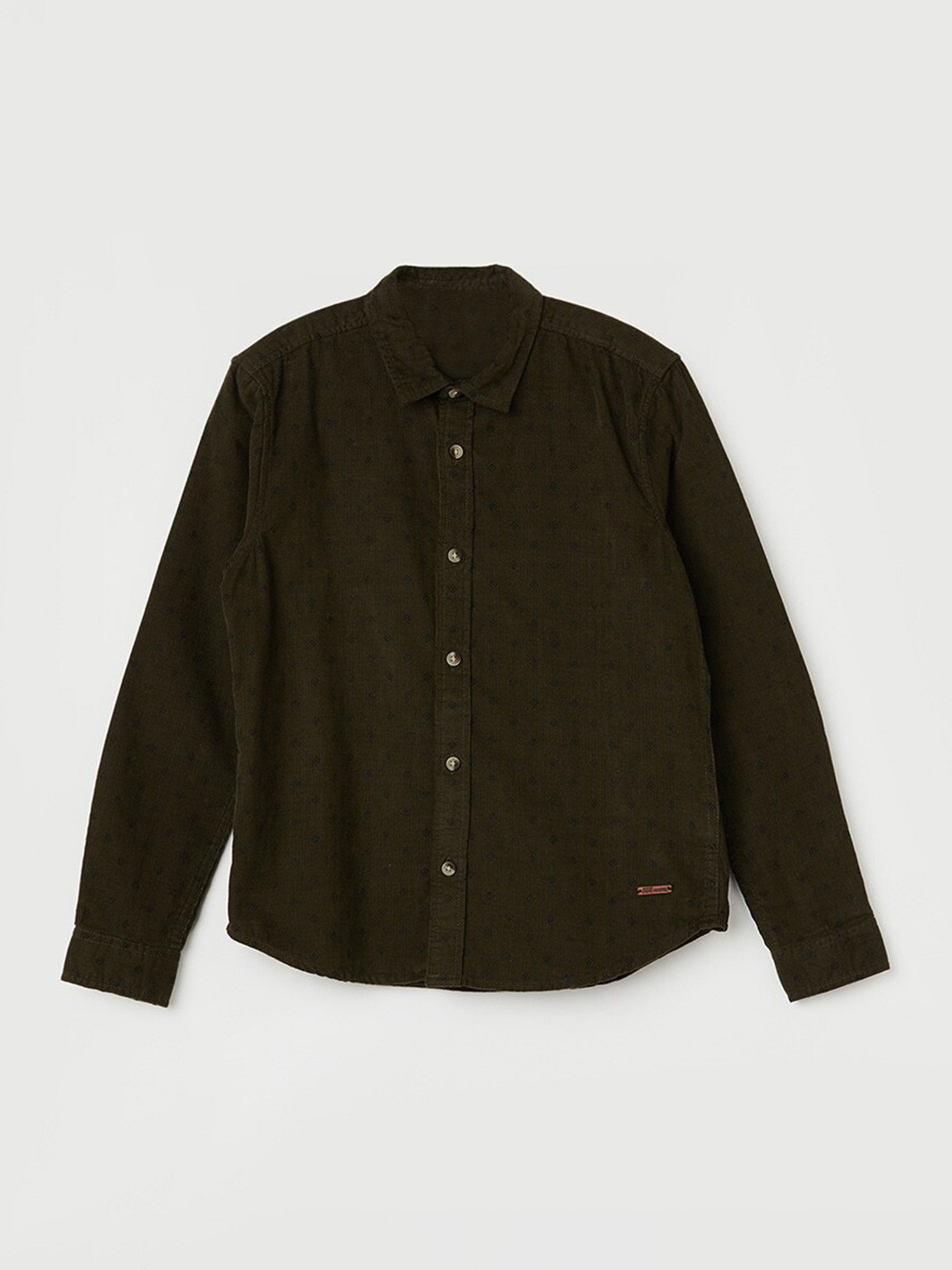 

Fame Forever by Lifestyle Boys Micro Ditsy Printed Opaque Casual Shirt, Olive