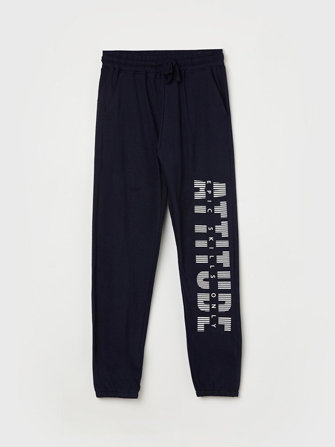 

Fame Forever by Lifestyle Boys Typography Printed Mid Rise Cotton Track Pants, Blue
