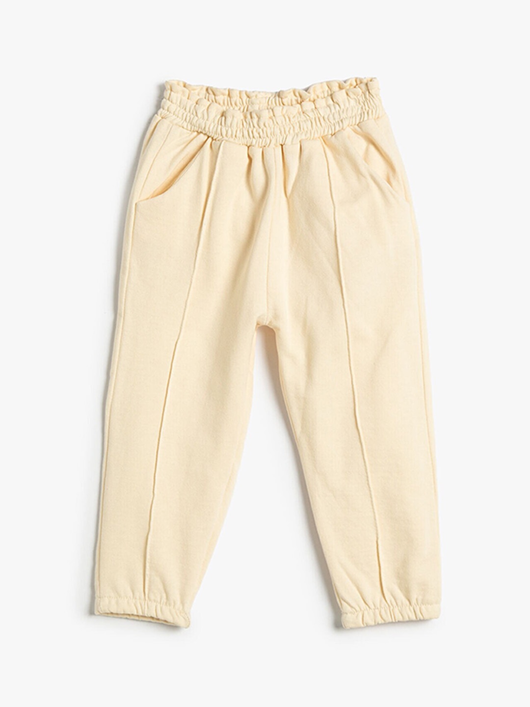 

Koton Girls Mid-Rise Pure Cotton Joggers, Beige