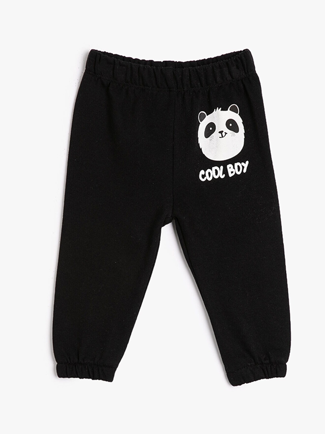 

Koton Boys Graphic Printed Mid-Rise Cotton Joggers, Black