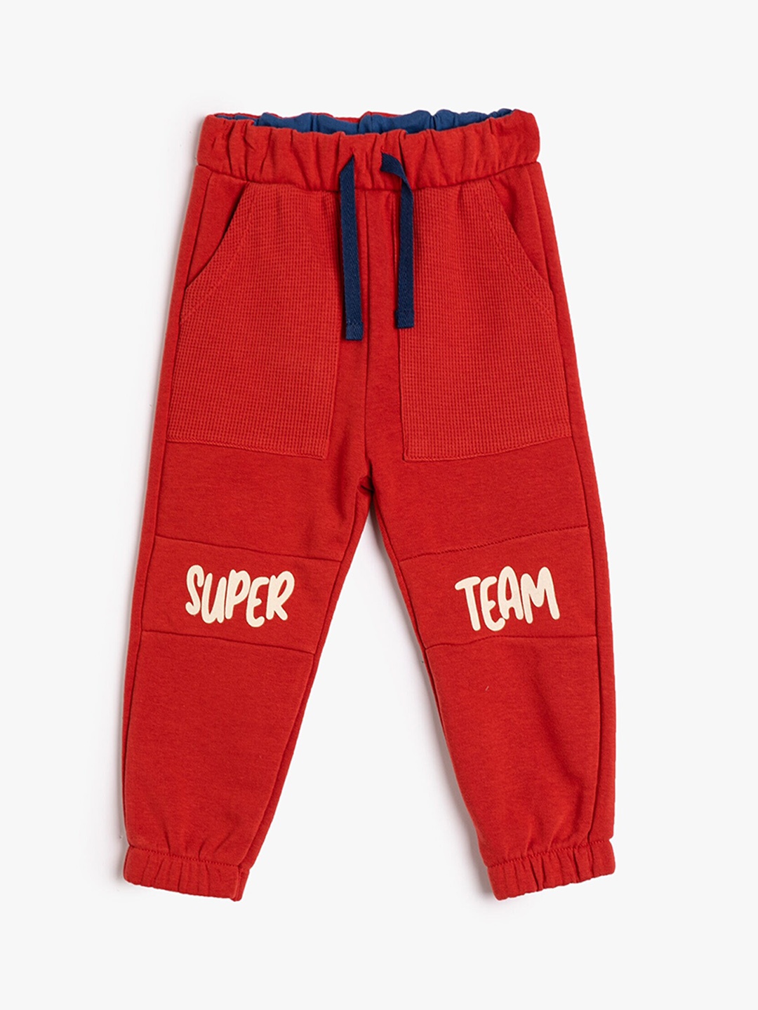 

Koton Infant Boys Typography Printed Cotton Mid-Rise Joggers, Red