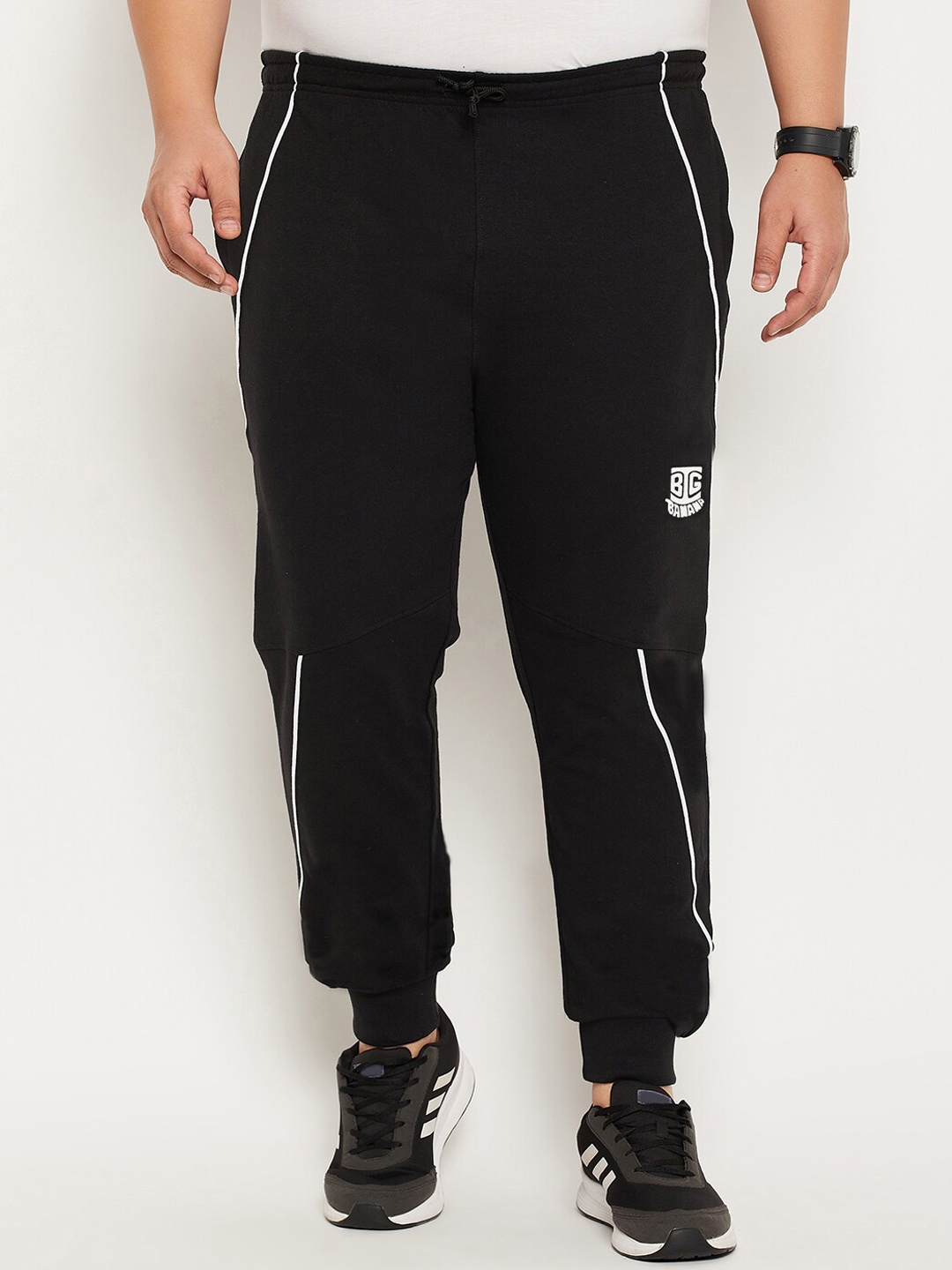 

bigbanana Men Plus Size Anti Odour Sports Joggers, Black