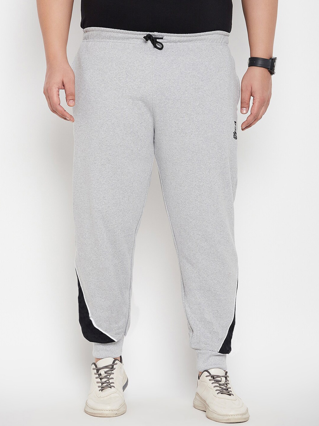 

bigbanana Men Plus Size Anti-Odour Mid-Rise Cotton Joggers, Grey
