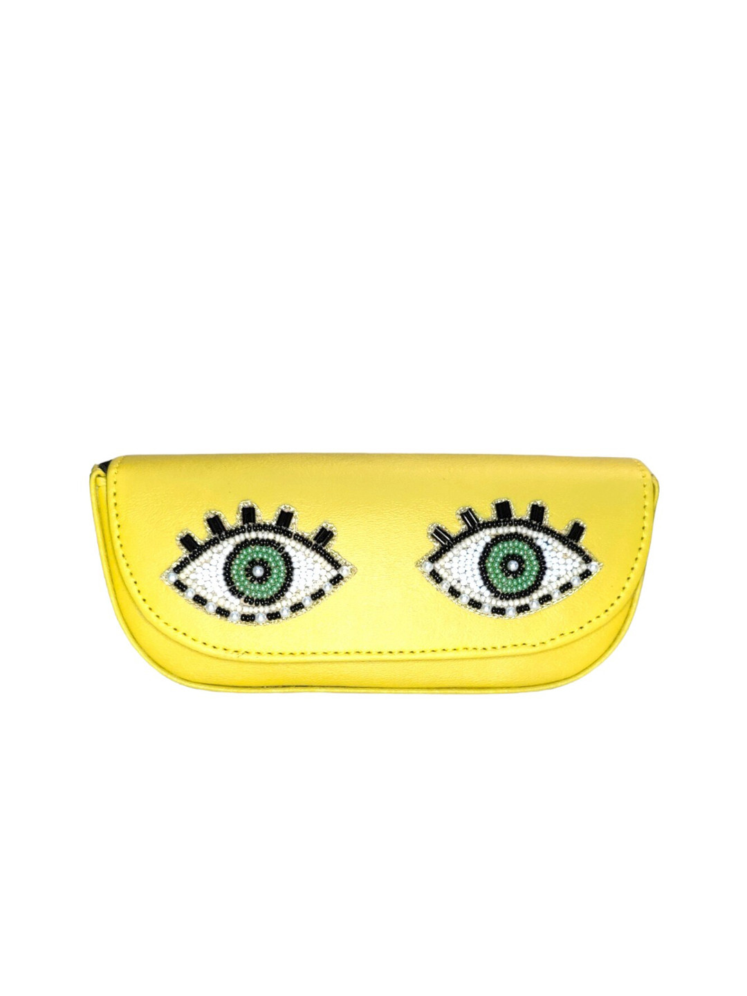 

Vdesi Eyes Embroidered Sunglasses Case, Yellow