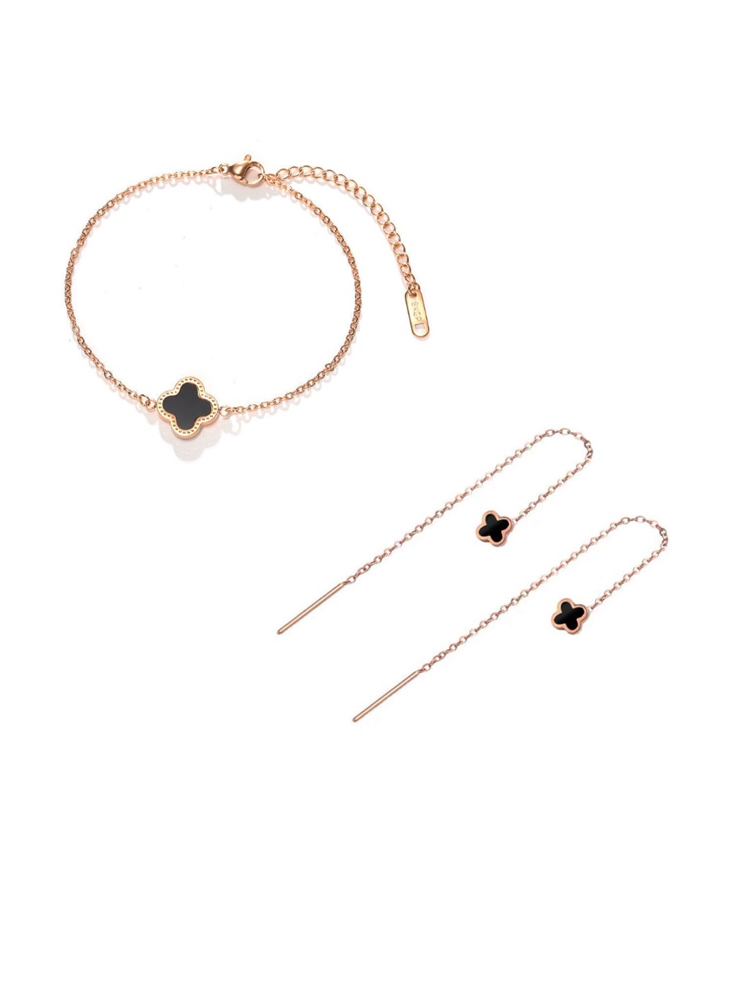 

MYKI Rose Gold Plated CZ Studded Stainless Steel Jewellery Set