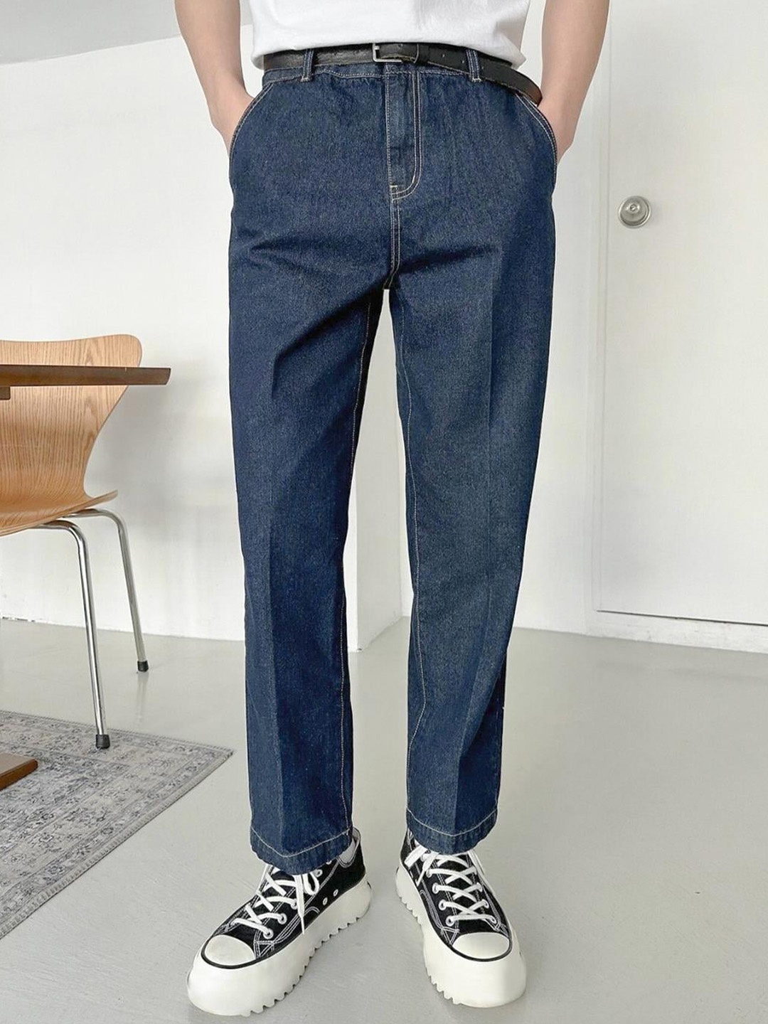 

Kotty Men Slim Fit Low-Rise Clean Look Stretchable Cotton Jeans, Blue