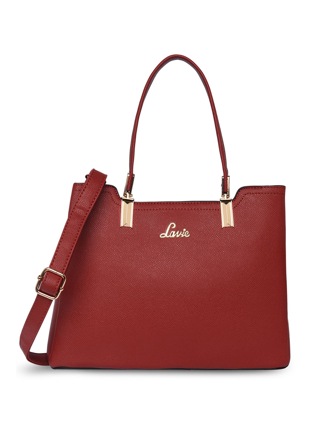 

Lavie Textured Structured Tote Bag with Detachable Sling Strap, Red