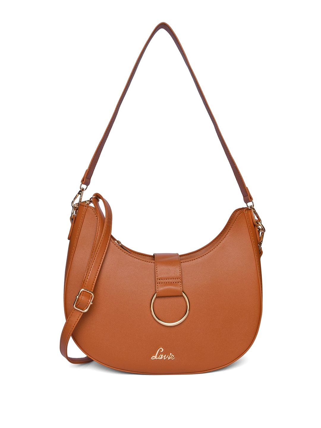 

Lavie Structured Hobo Bag With Detachable Sling Strap, Brown