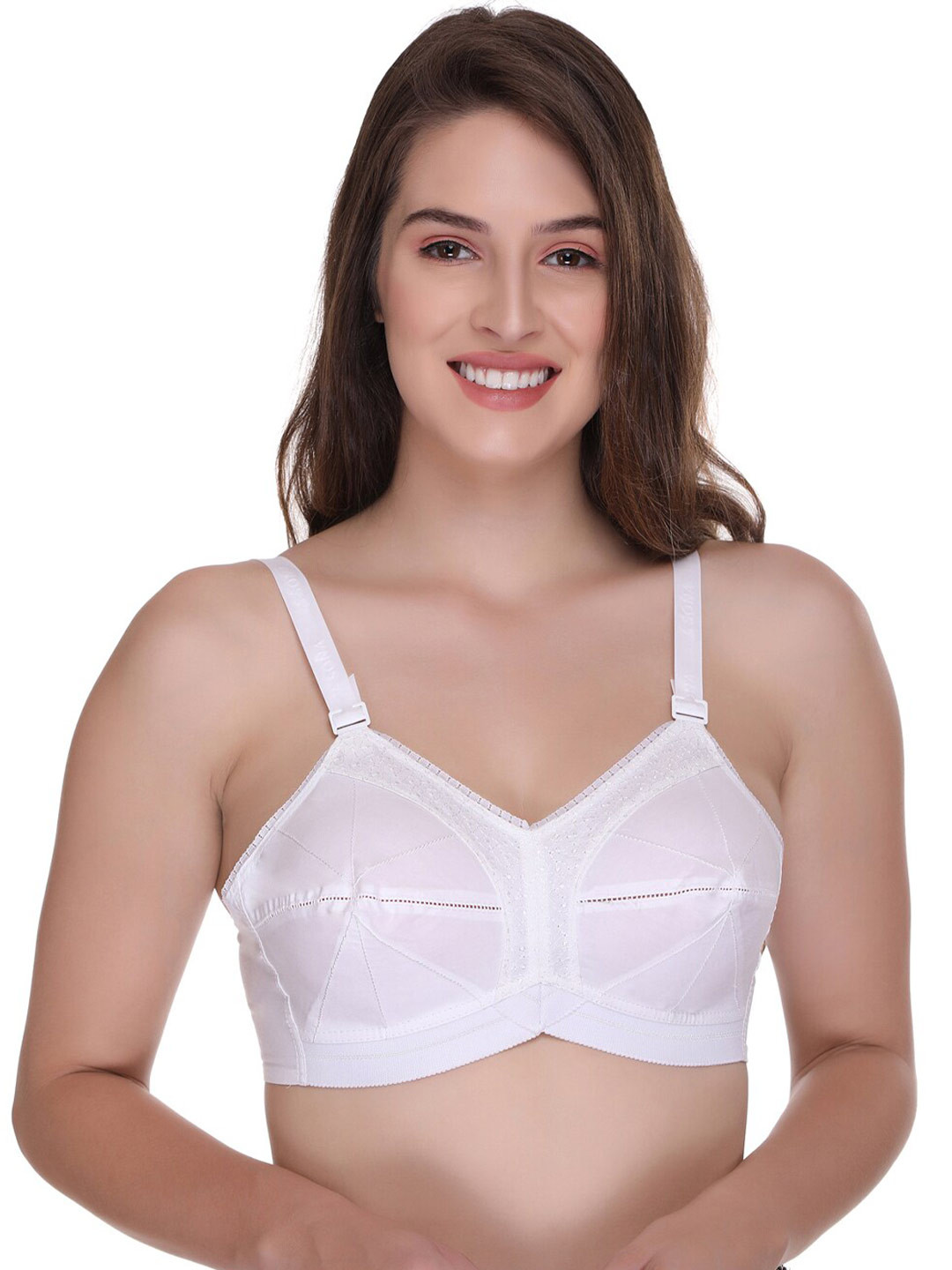 

SONA Full Coverage Non Padded Non-Wired Cotton Everyday Bra With All Day Comfort, White