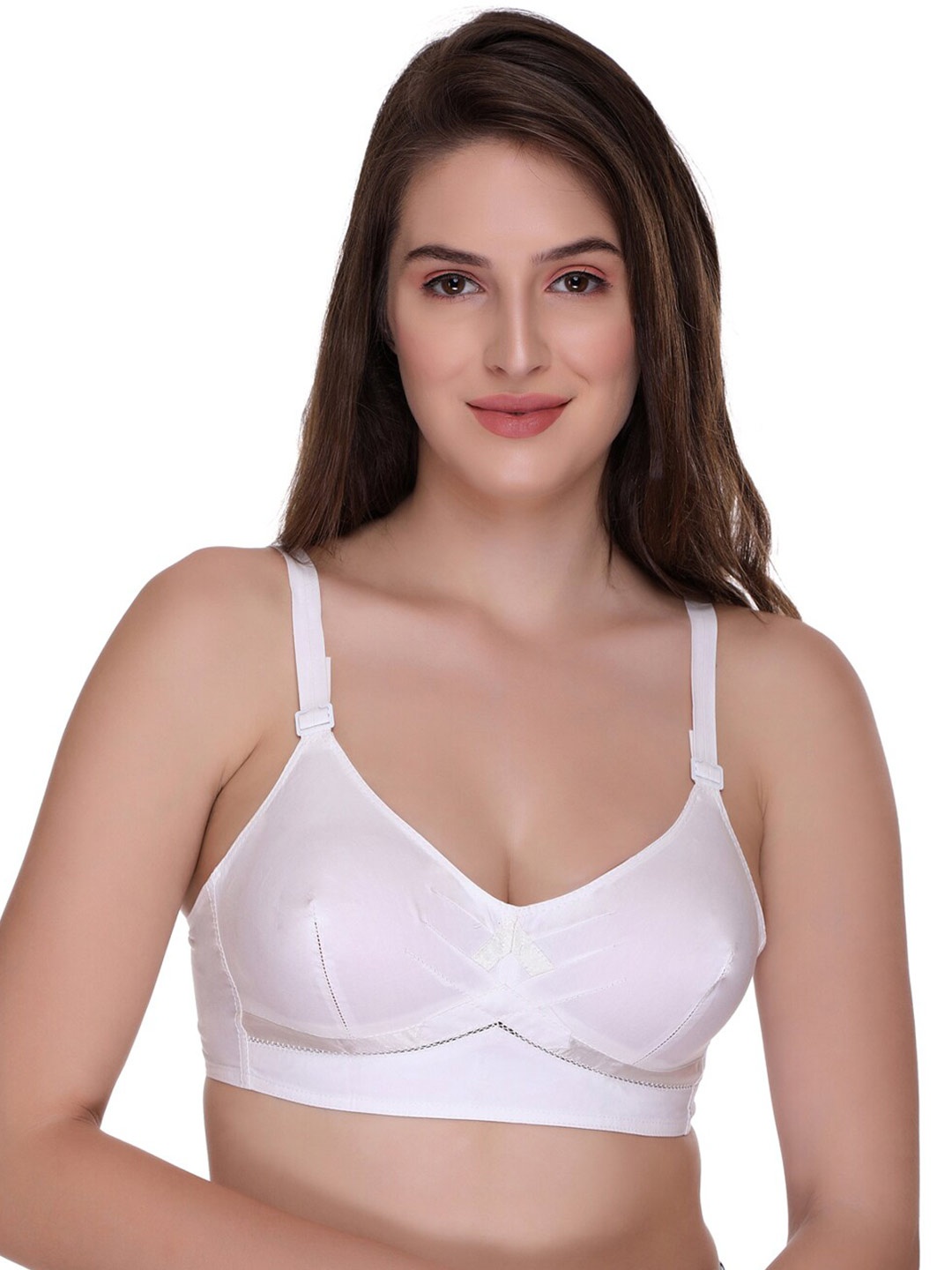

SONA Full Coverage Non Padded Non-Wired Cotton Everyday Bra With All Day Comfort, White