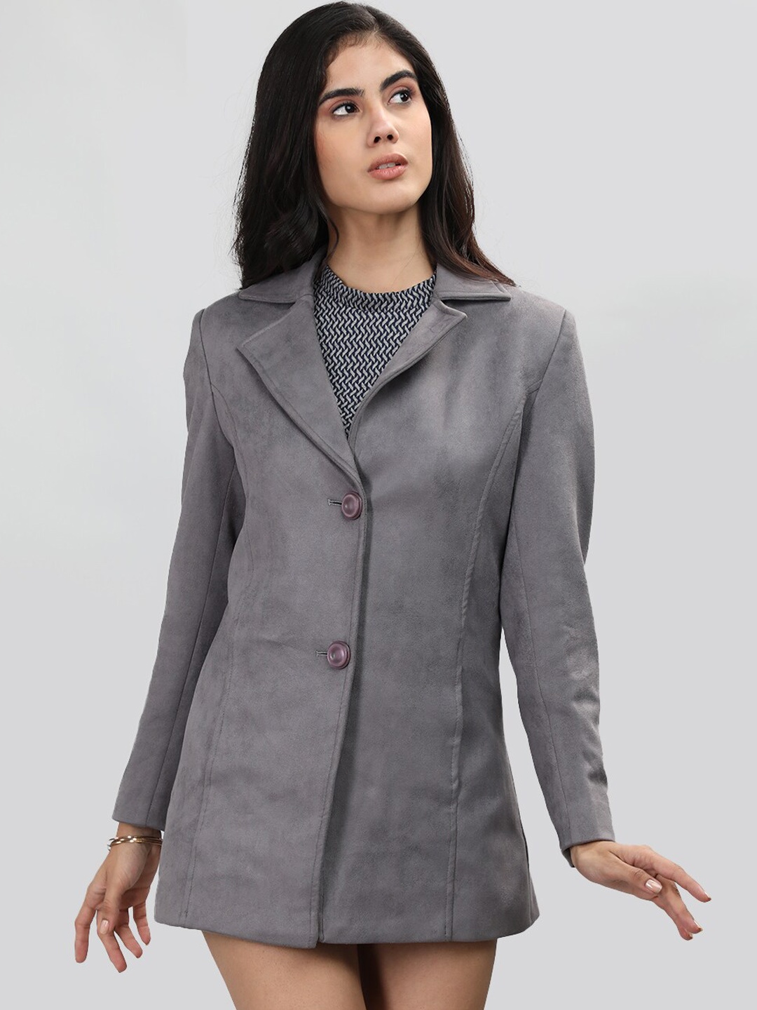 

LURE URBAN Single-Breasted Wool Overcoat, Grey