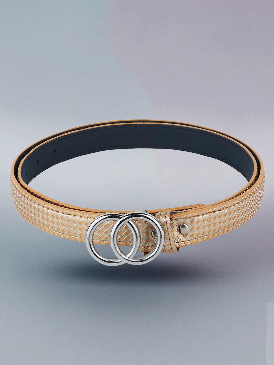 

DressBerry Women Beige Slim Push Pin Closure Belt