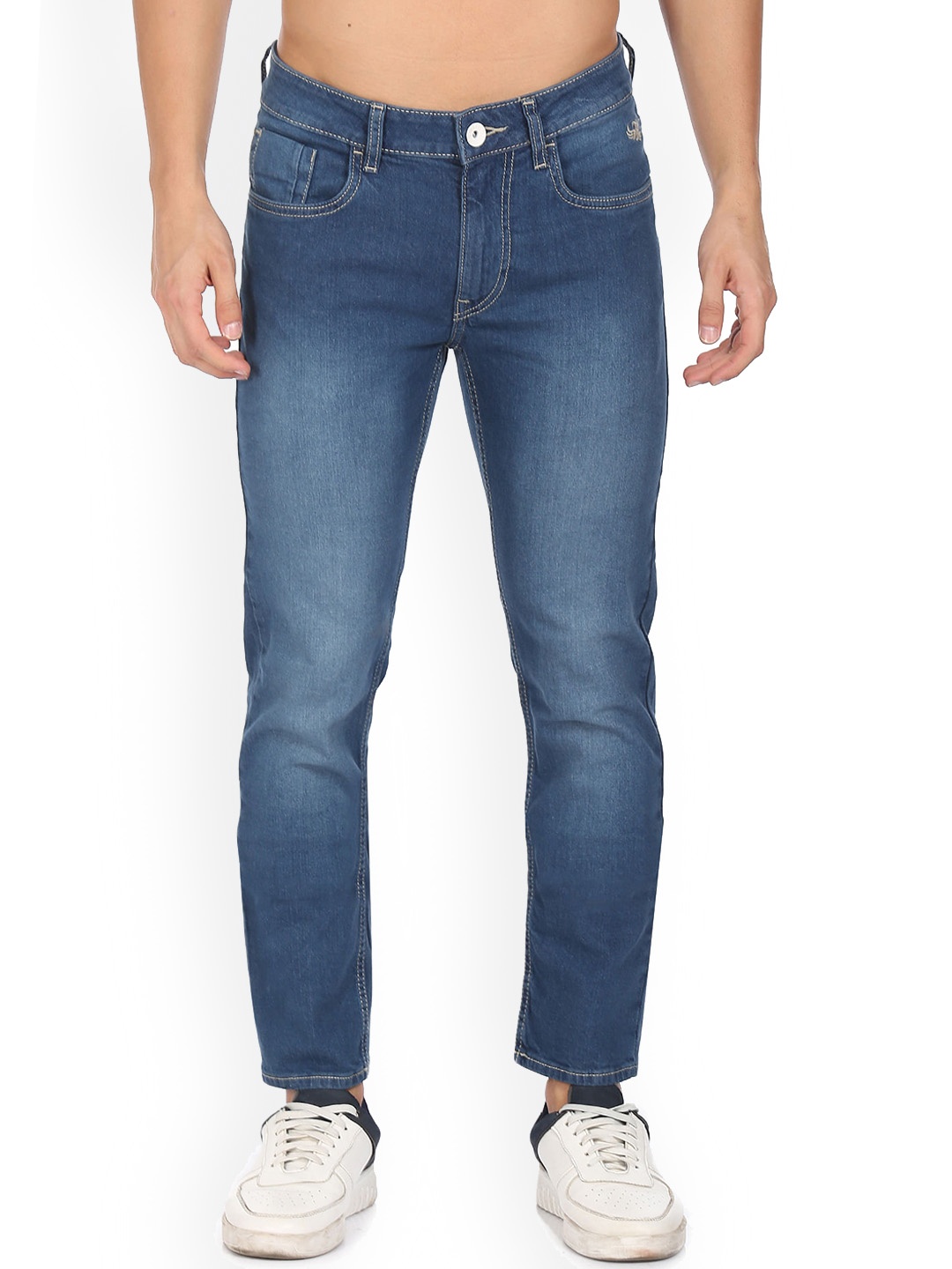 

Flying Machine Men Slim Tapered Fit Heavy Fade Stretchable Jeans, Blue
