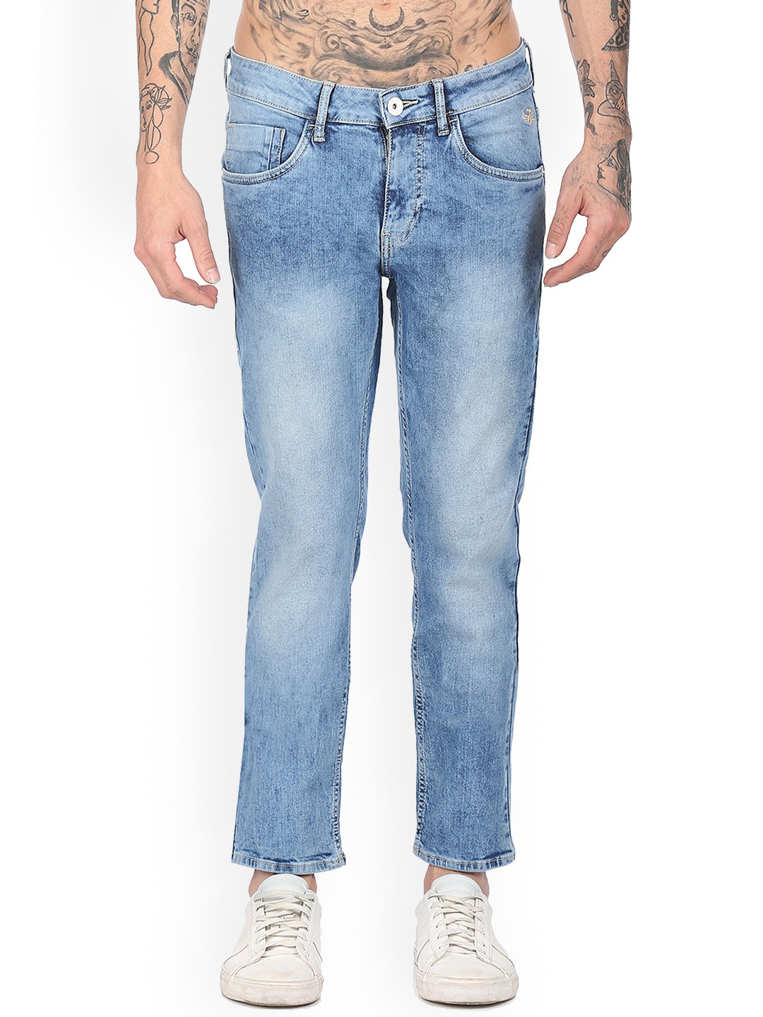 

Flying Machine Men Jackson Skinny Fit Heavy Fade Clean Look Stretchable Jeans, Blue
