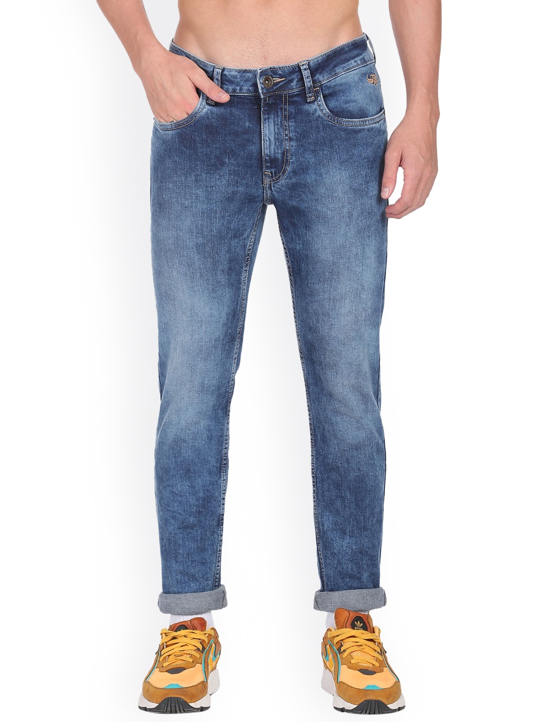 

Flying Machine Men Michael Tapered Fit Clean Look Acid Wash Heavy Fade Stretchable Jeans, Blue