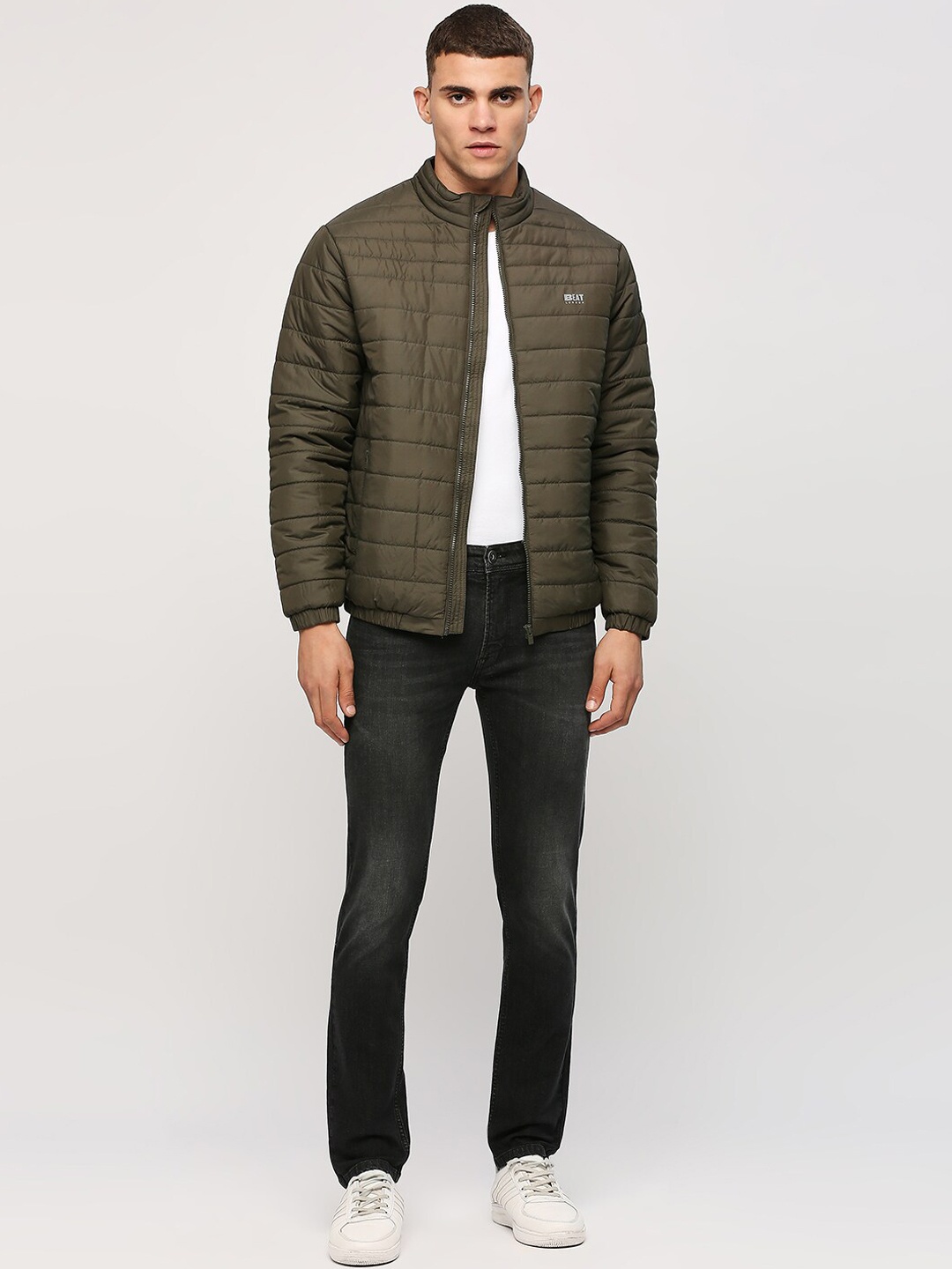 

BEAT LONDON by PEPE JEANS Mock Collar Padded Jacket, Olive