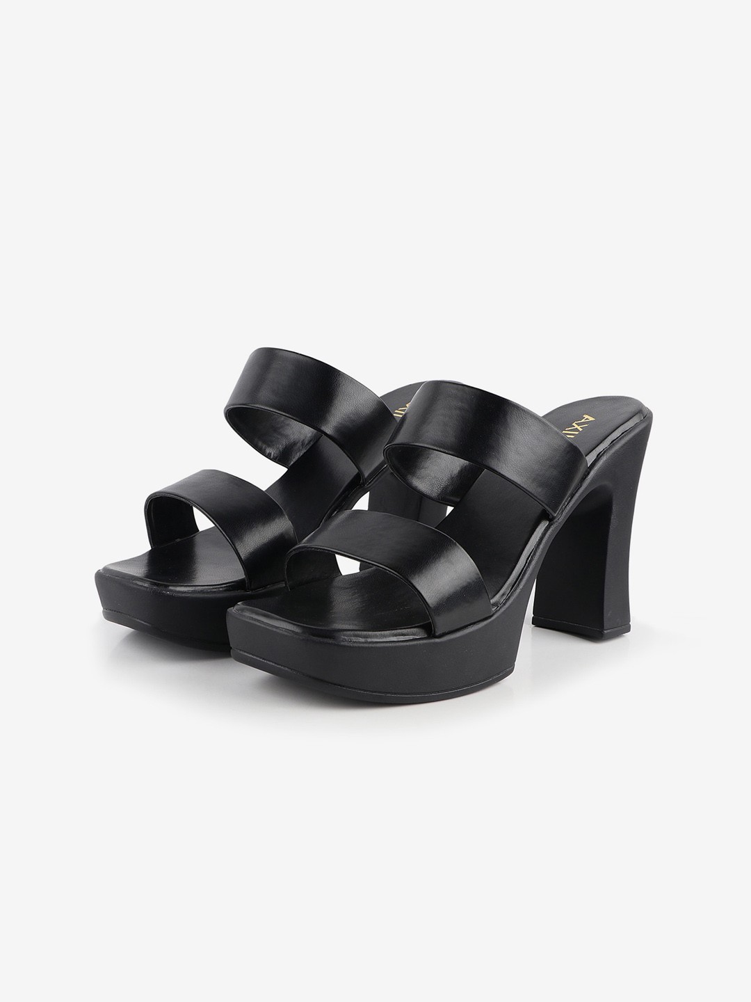

AXIUM Dual Strap Platform Heels, Black