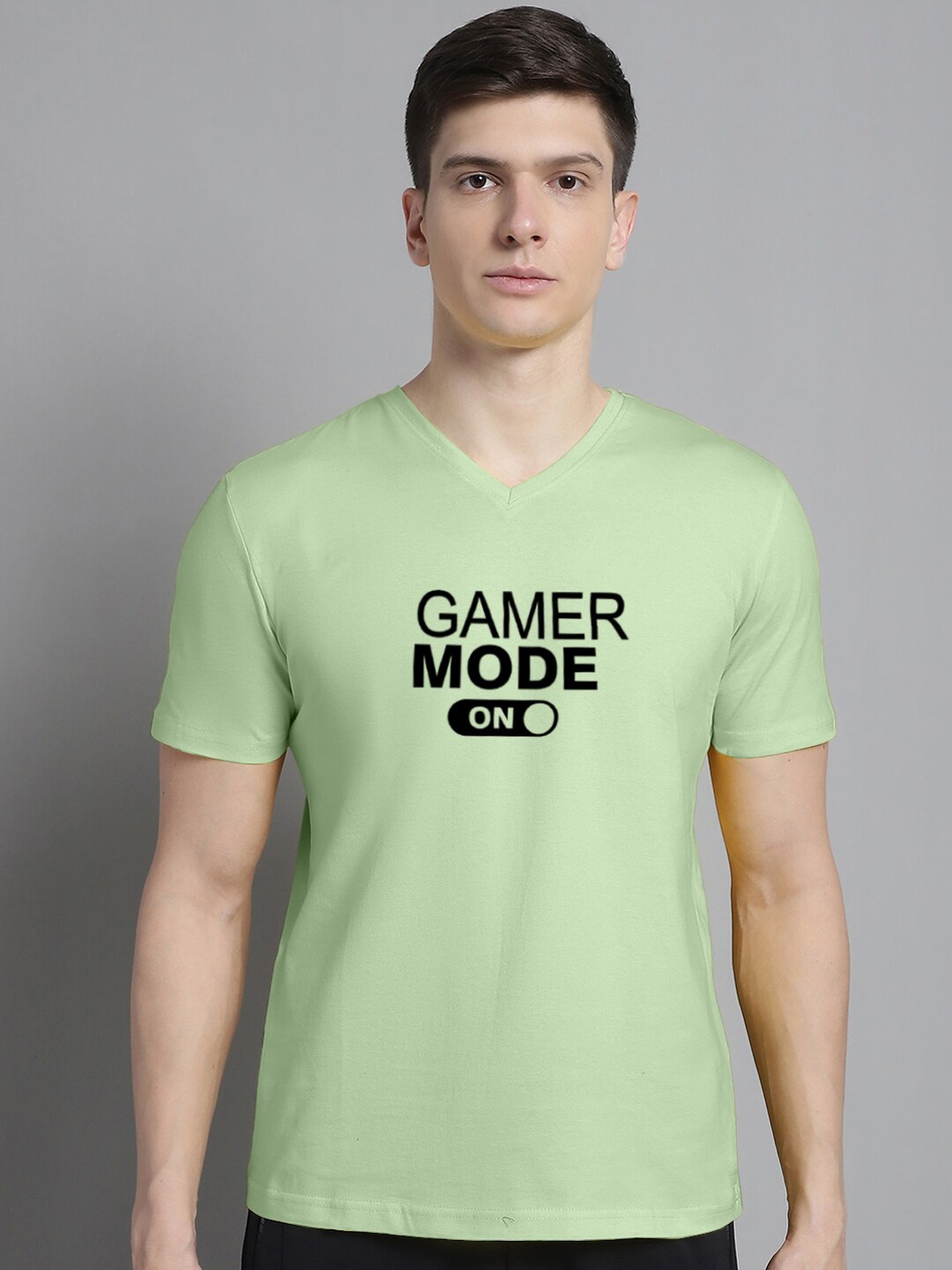 FBAR Typography Printed Slim Fit Cotton T-shirt, Sea green