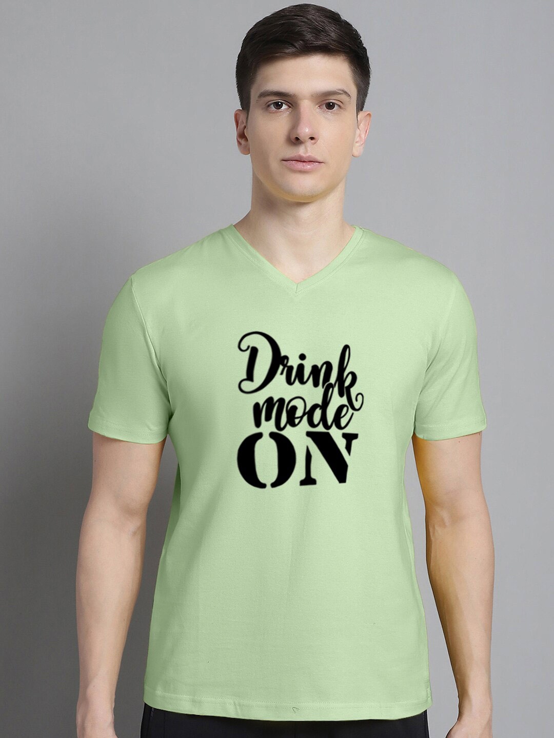 

FBAR Typography Printed Round Neck Slim Fit Cotton Regular T-shirt, Sea green