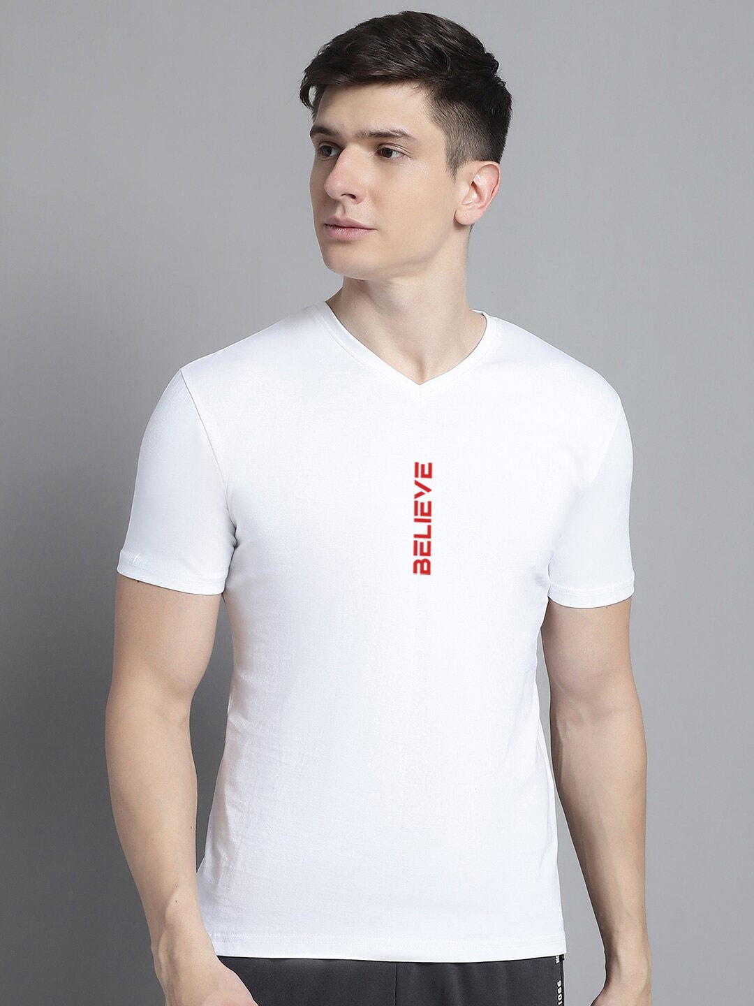 

FBAR Typography Printed Round Neck Slim Fit Cotton Regular T-shirt, White
