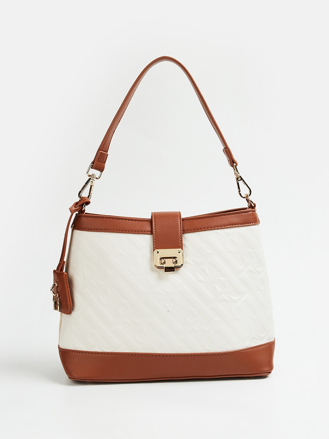 

ELLE Colourblocked Bucket Handheld Bag, Beige