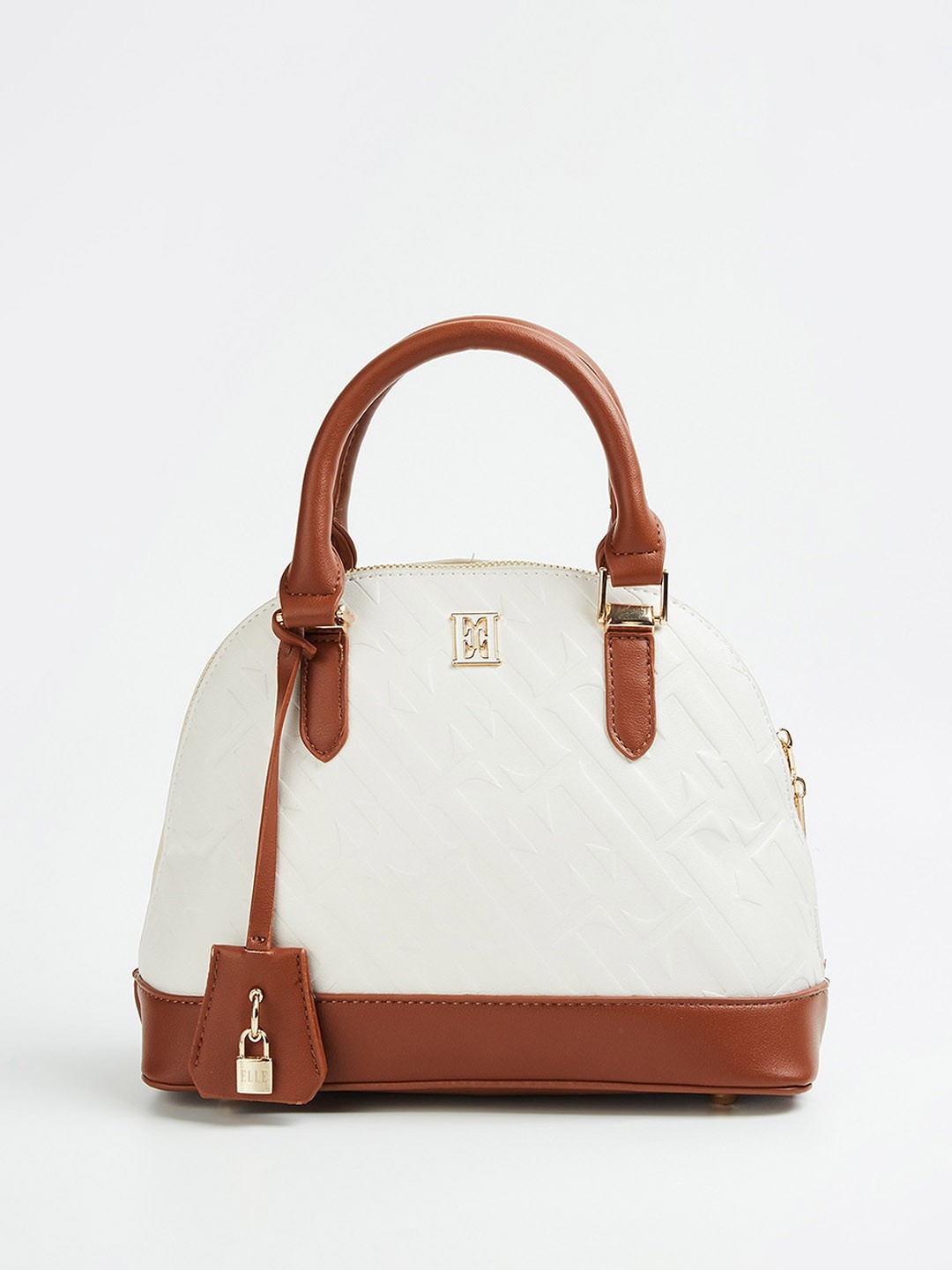 

ELLE Textured Structured Handheld Bag, Off white