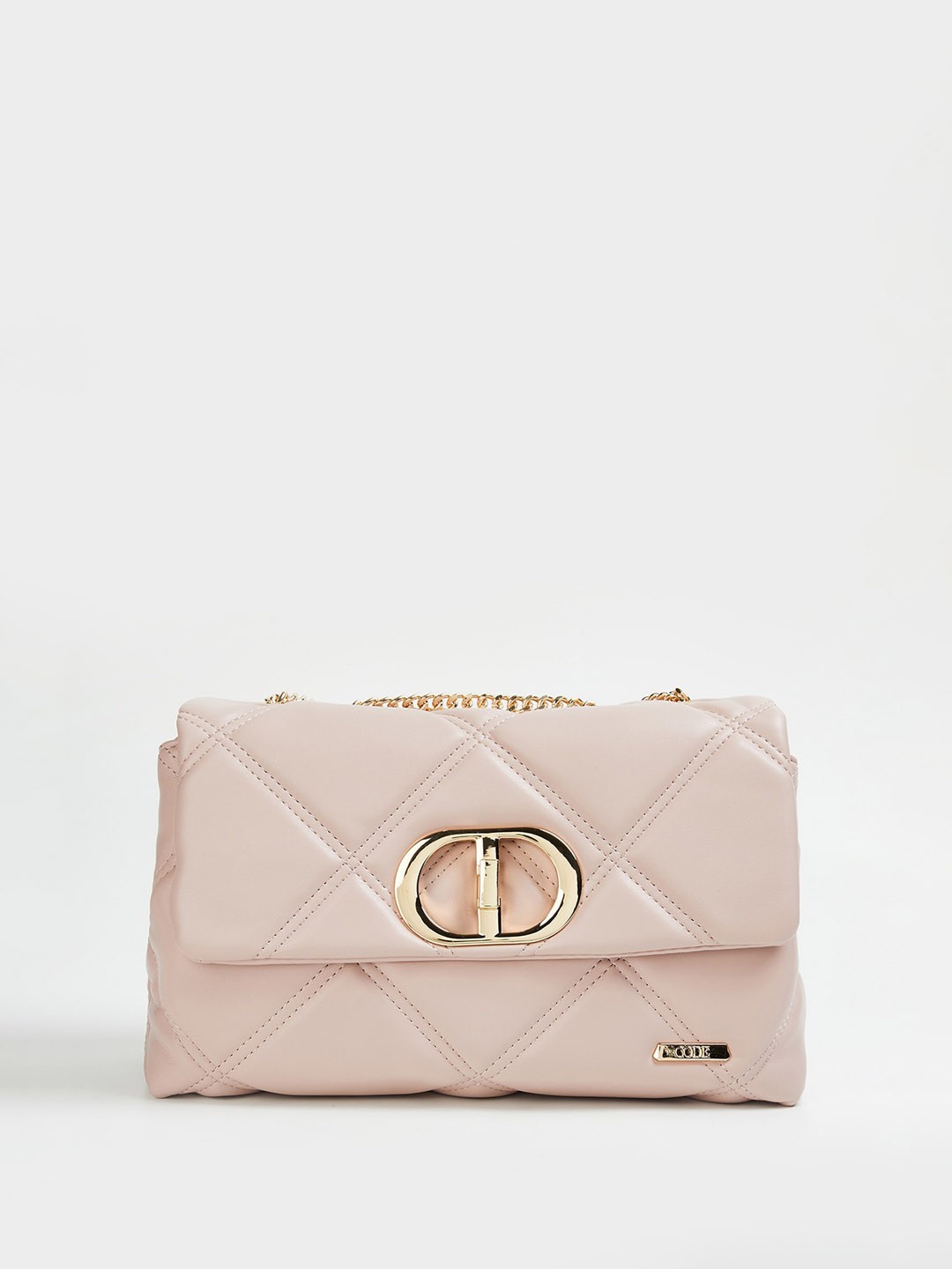

CODE by Lifestyle Quilted Structured Sling Bag, Beige