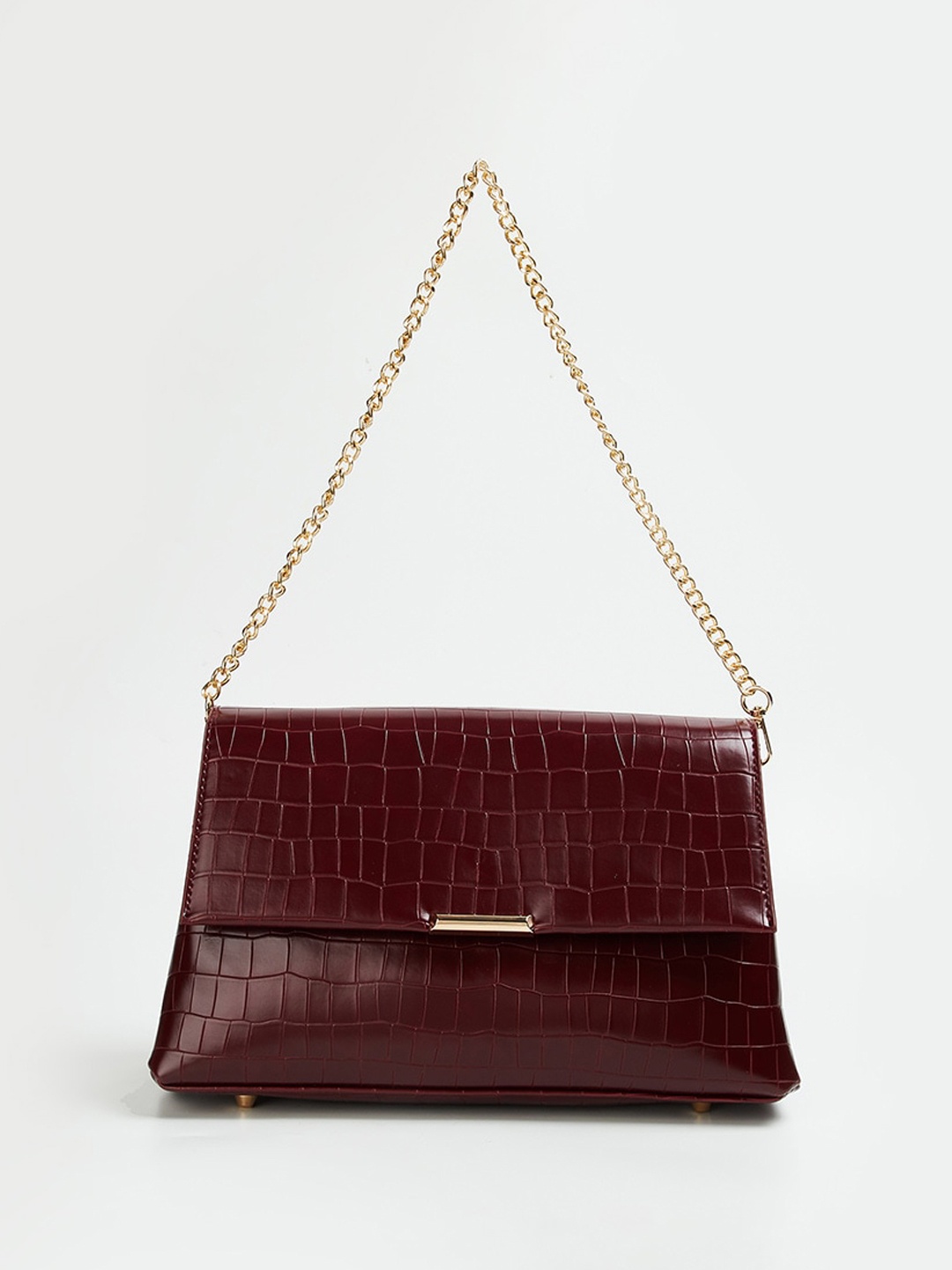 

CODE by Lifestyle Textured Structured Sling Bag, Maroon