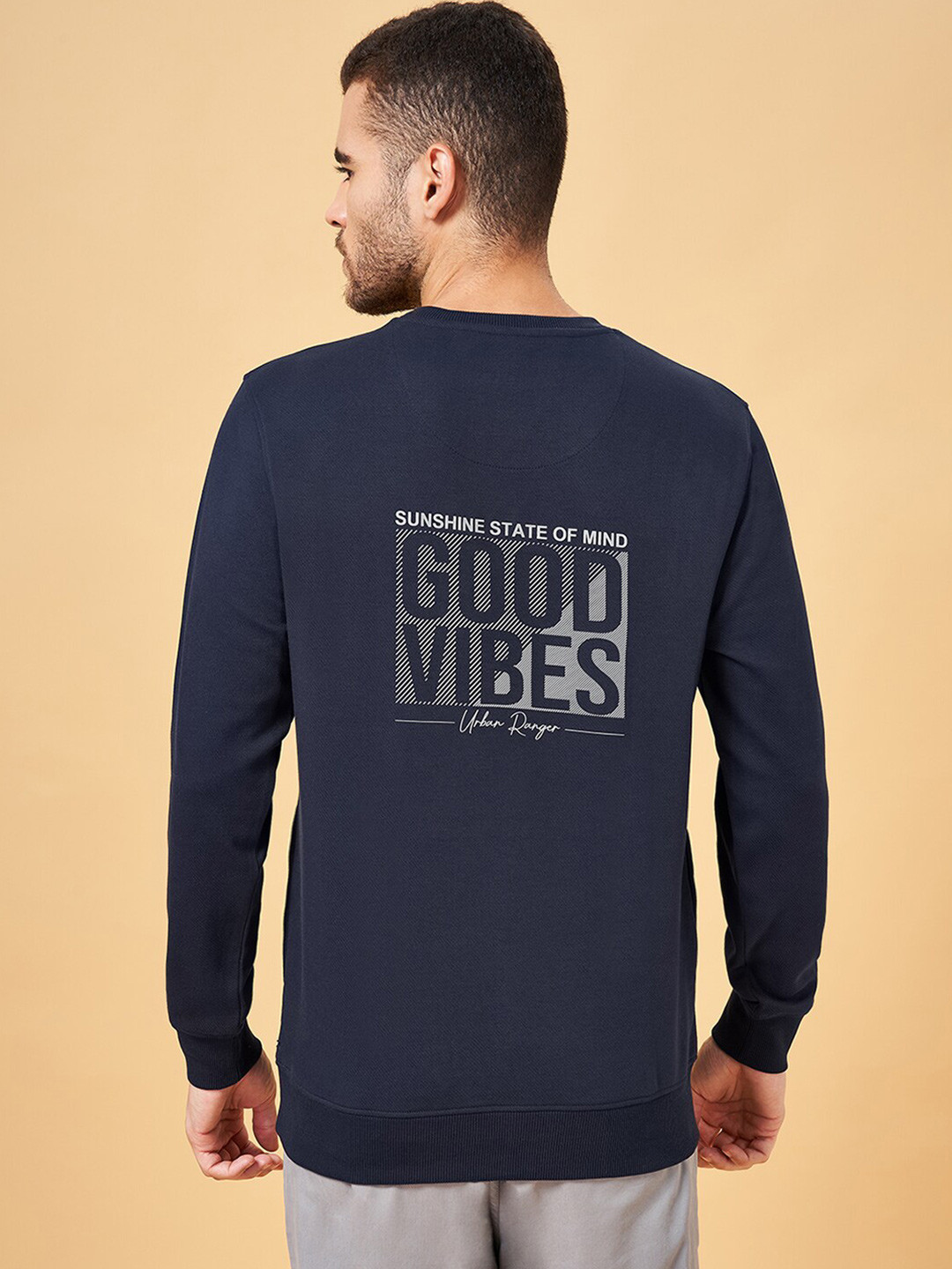 

Urban Ranger by pantaloons Typography Printed Pullover Sweatshirt, Navy blue