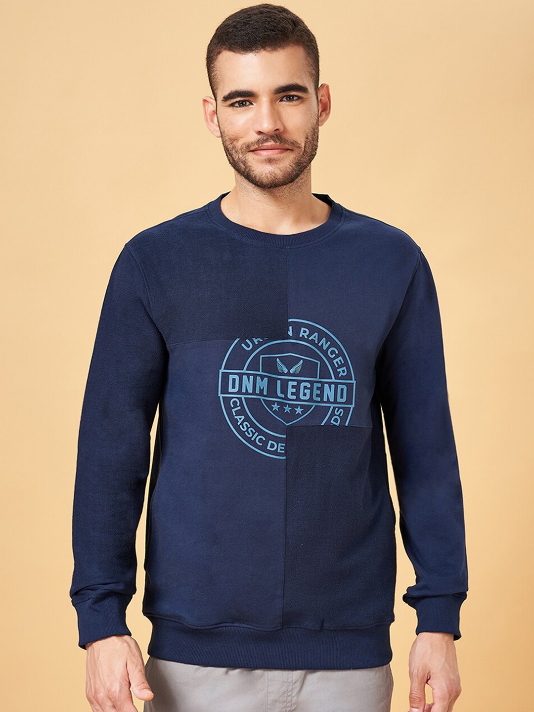 

Urban Ranger by pantaloons Typography Printed Pullover Cotton Sweatshirt, Navy blue