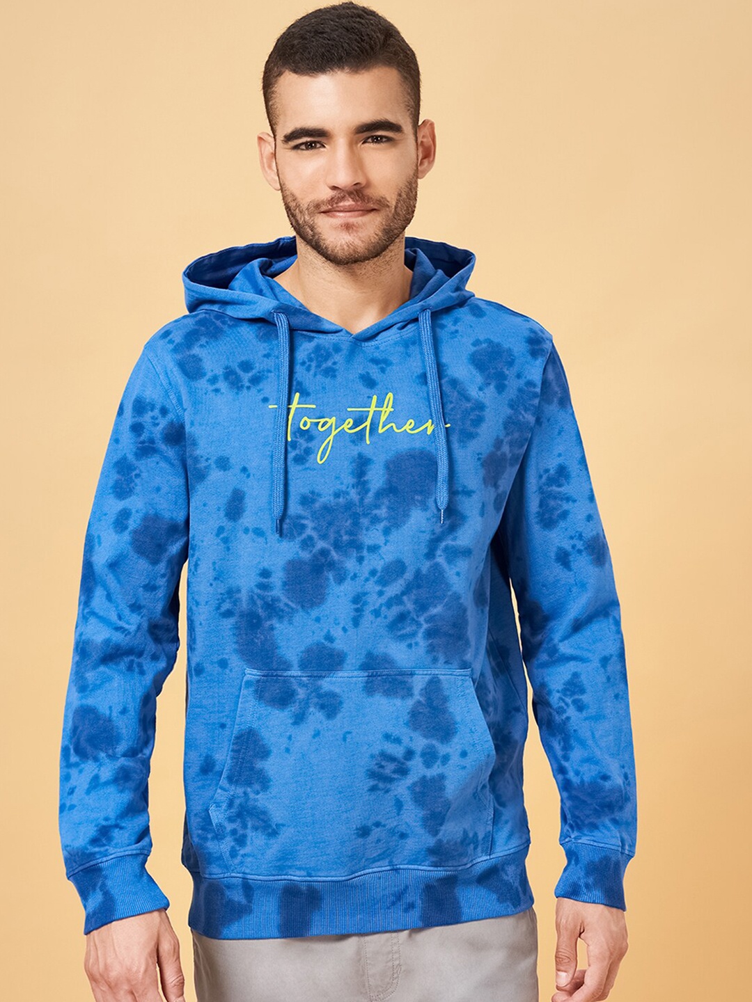 

Urban Ranger by pantaloons Printed Long Sleeves Cotton Hooded Sweatshirt, Blue