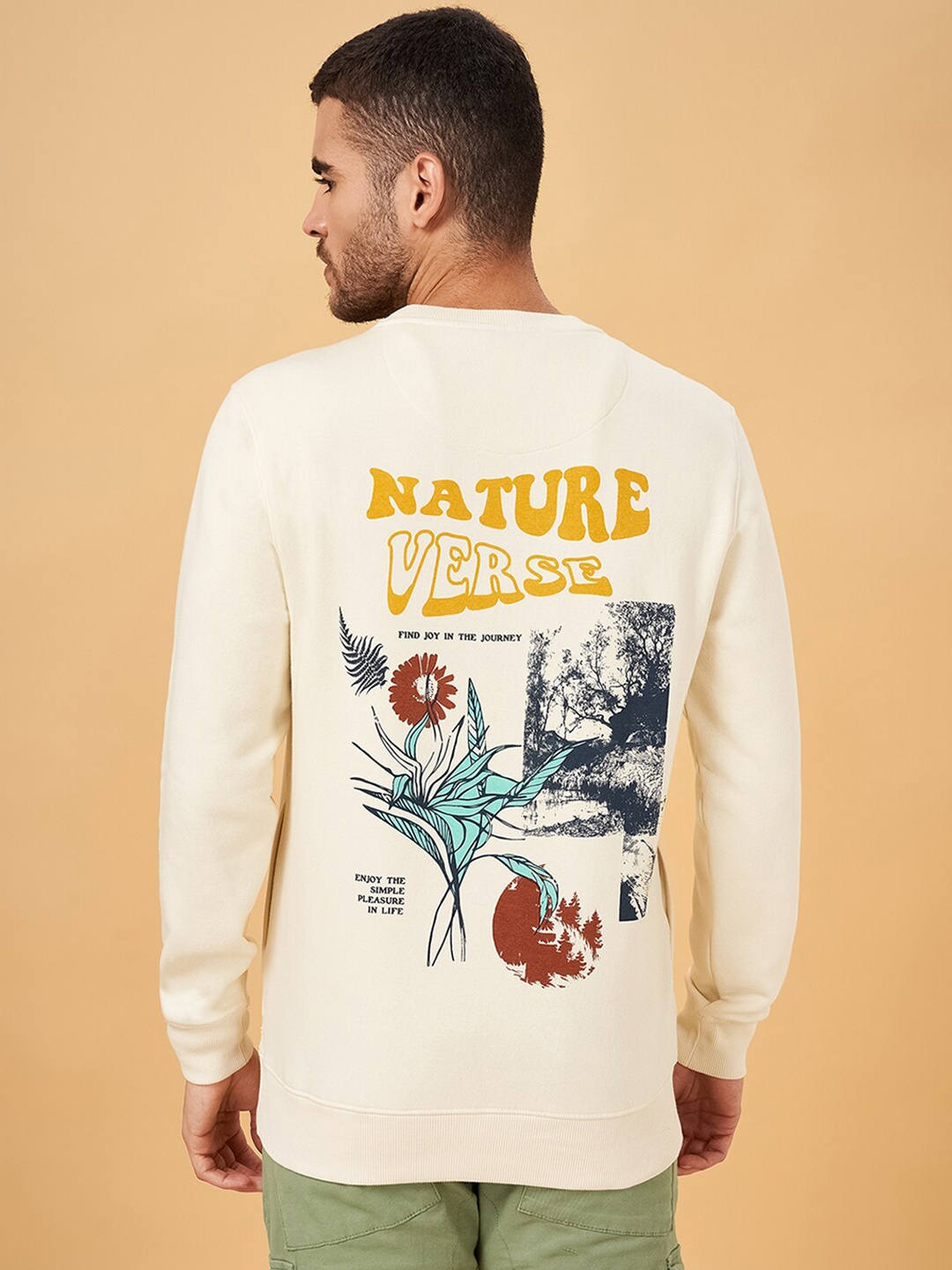 

Urban Ranger by pantaloons Graphic Printed Pullover Sweatshirt, Off white