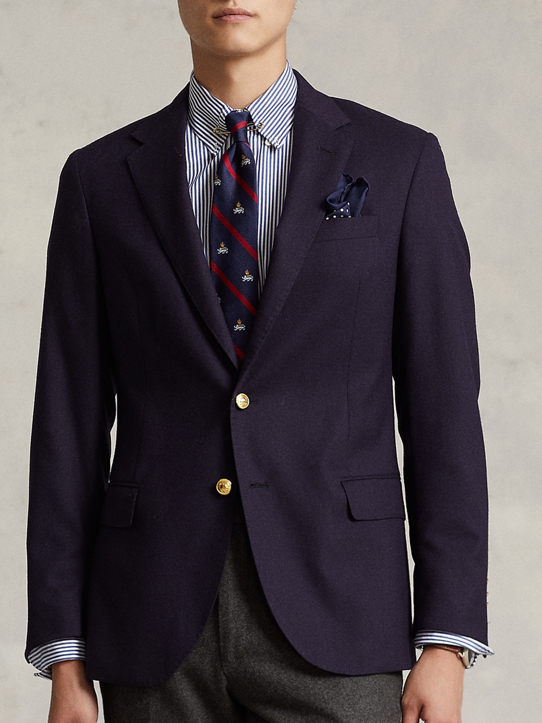 

Polo Ralph Lauren Woolen Single Breasted Blazer, Navy blue