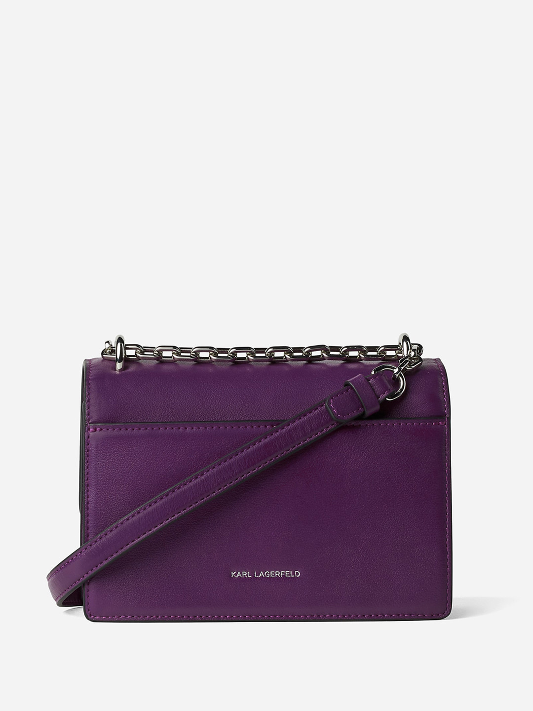 

Karl Lagerfeld Leather Structured Sling Bag, Purple