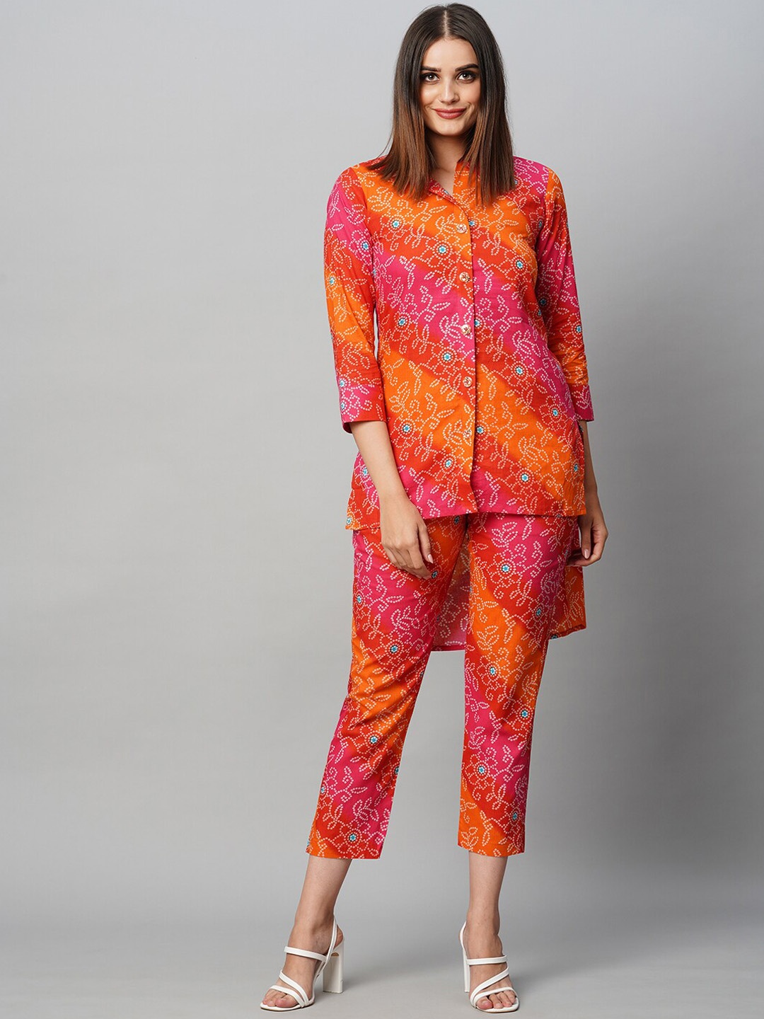 

KALINI NEOFAA Printed Shirt With Palazzos, Pink