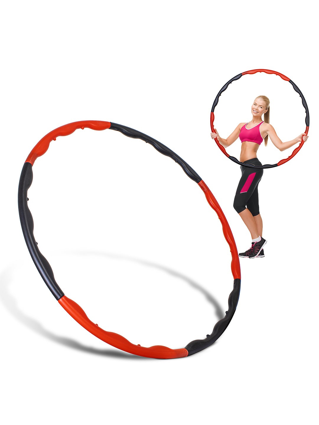 

BOLDFIT Interlockable Hula Hoop, Red