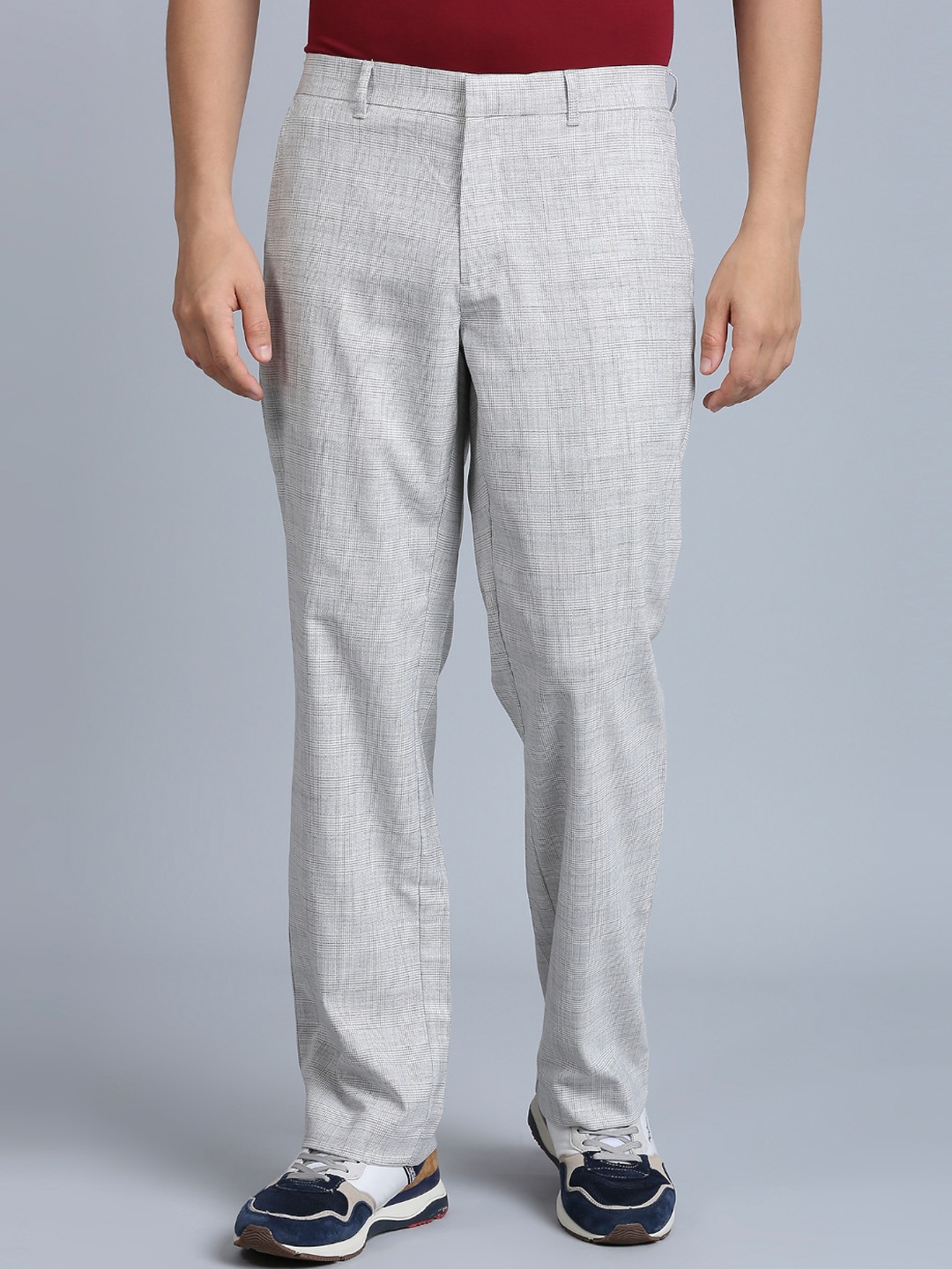

ONEMILE Men Loose Fit Mid Rise Trousers, Grey