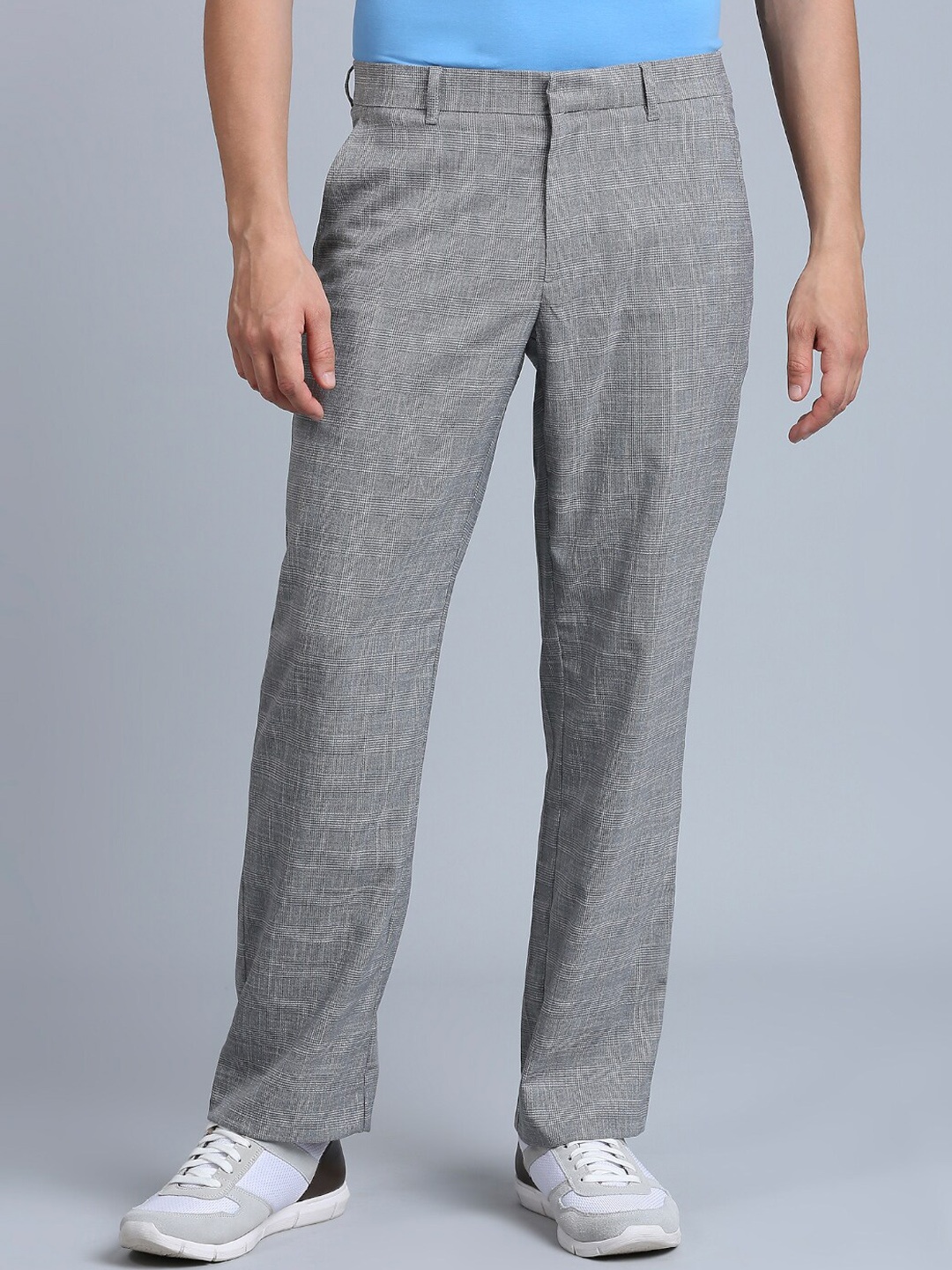 

ONEMILE Men Loose Fit Mid Rise Trousers, Grey