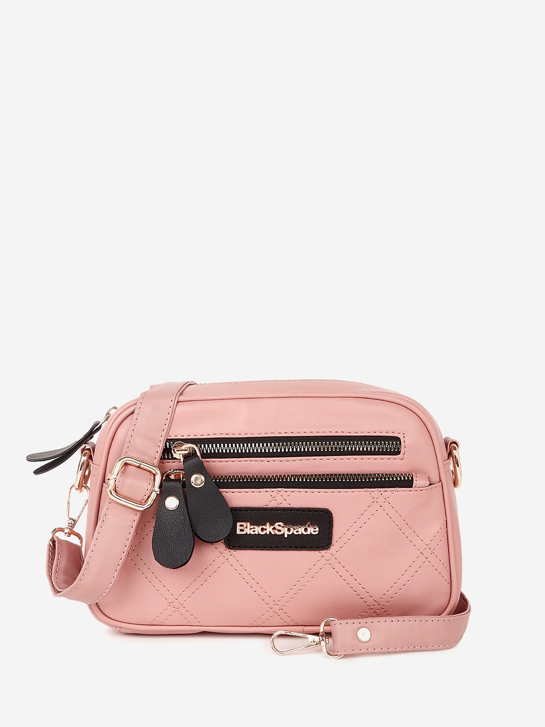 

Black Spade PU Structured Sling Bag, Pink