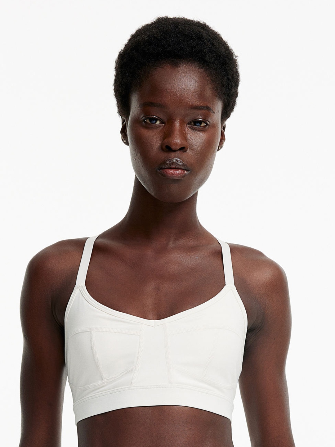 

H&M DryMove Light Support Sports bra, White