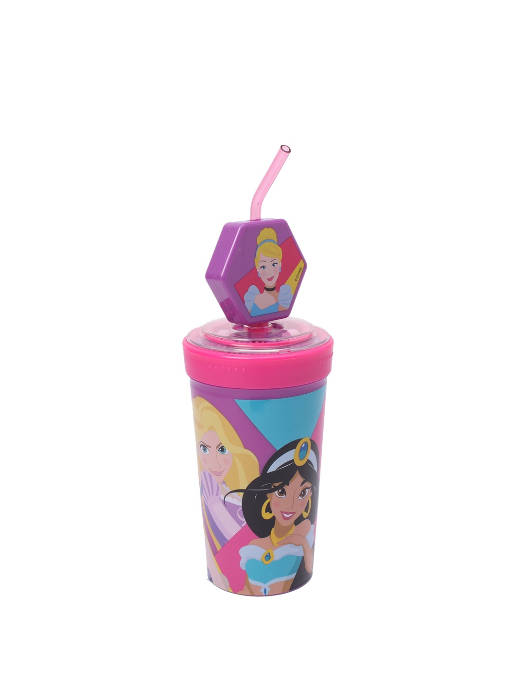 

Disney Pink Princess Printed Tumbler With Straw 390 ml