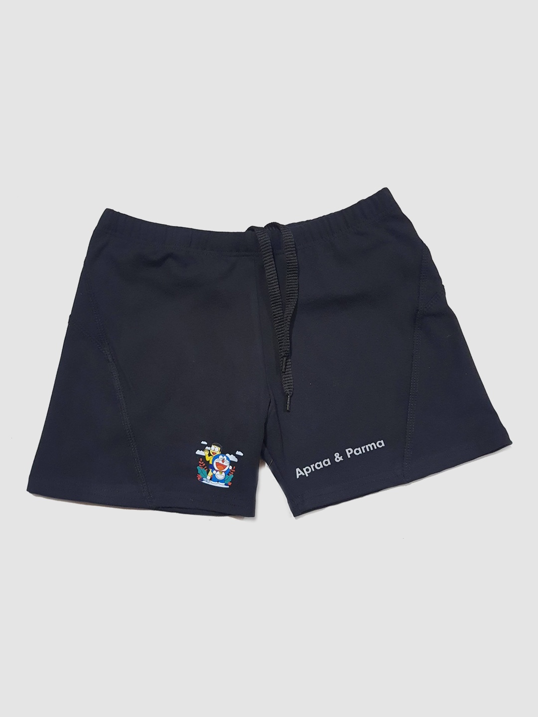 

Apraa & Parma Boys Doremon Printed Mid-Rise Swim Shorts, Black