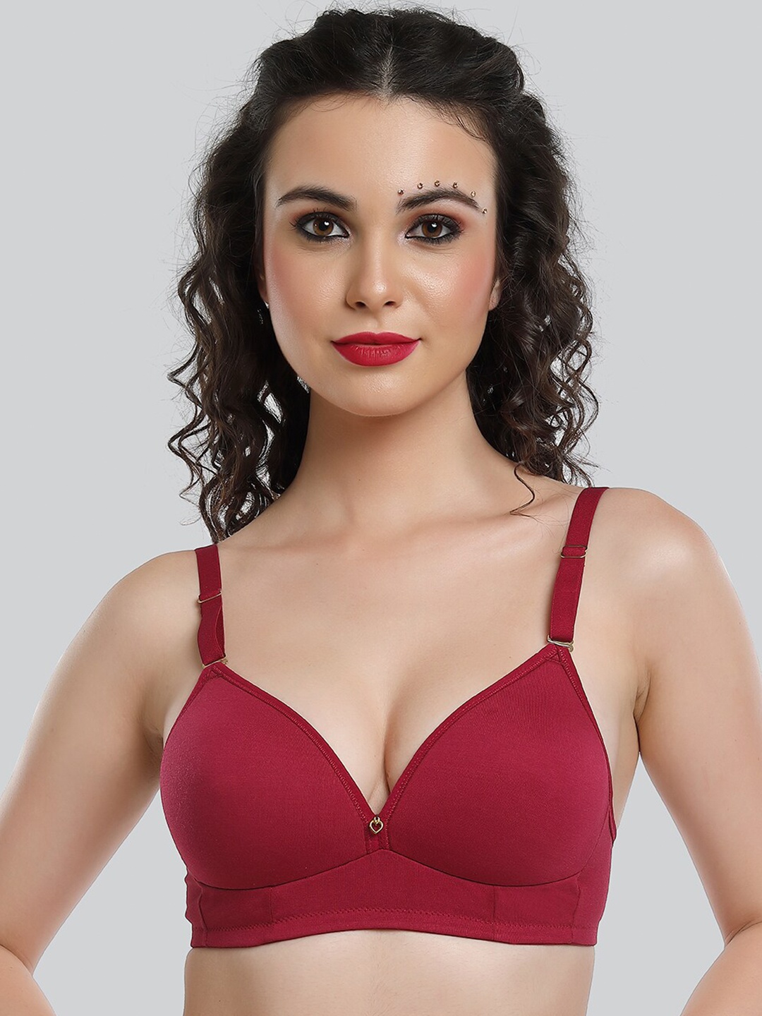 

Lovable Full Coverage Lightly Padded Bra With All Day Comfort, Maroon